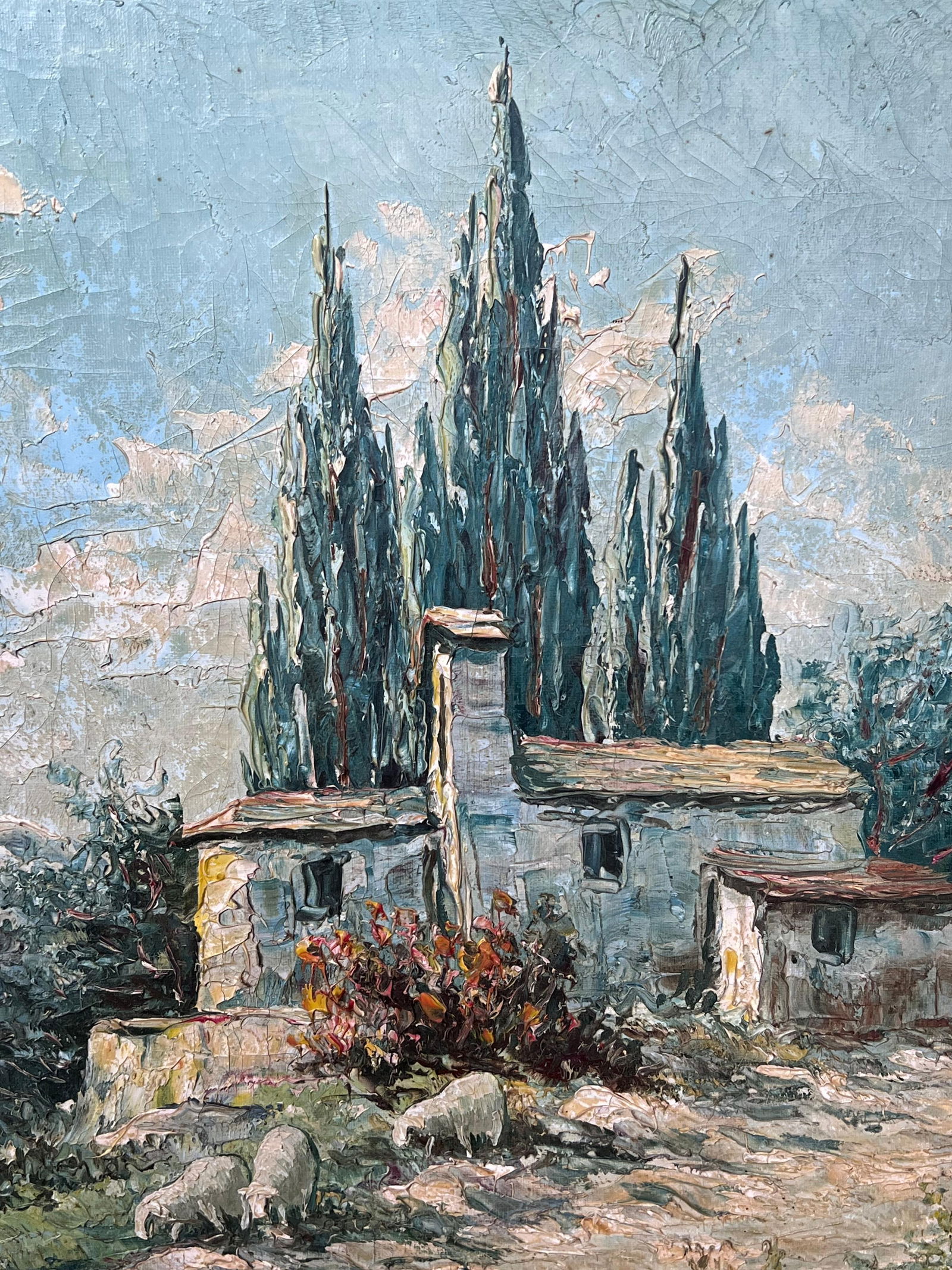 Early 20th Century French School; 1930s French Impressionist Signed Oil Painting Sheep Grazing - 10