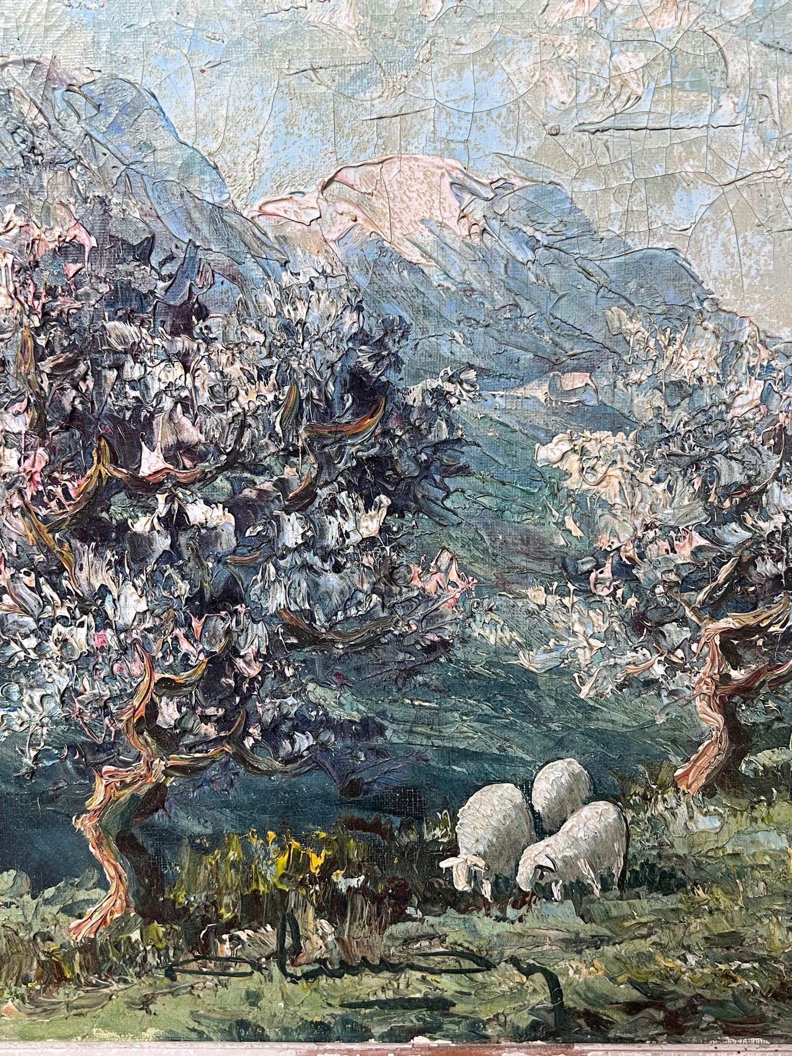 Early 20th Century French School; 1930s French Impressionist Signed Oil Painting Sheep Grazing - 11