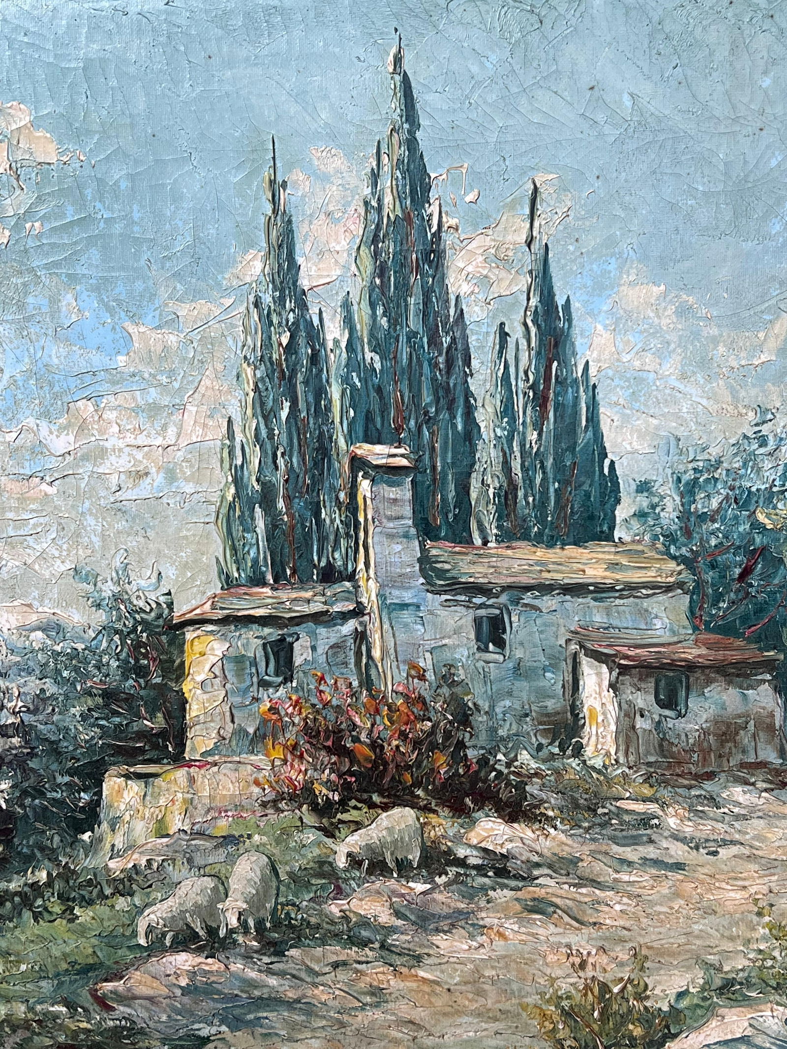 Early 20th Century French School; 1930s French Impressionist Signed Oil Painting Sheep Grazing - 14