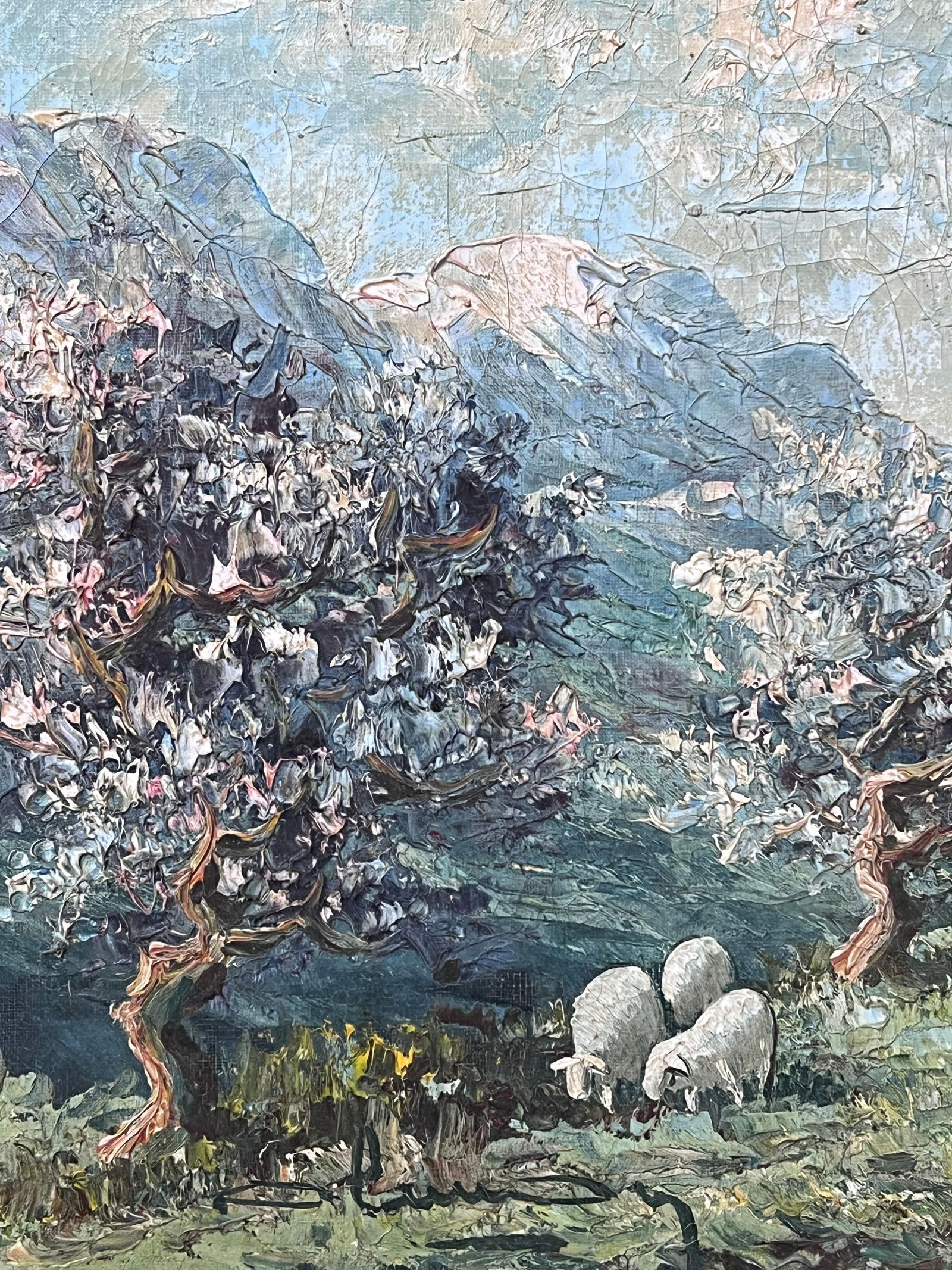 Early 20th Century French School; 1930s French Impressionist Signed Oil Painting Sheep Grazing - 2