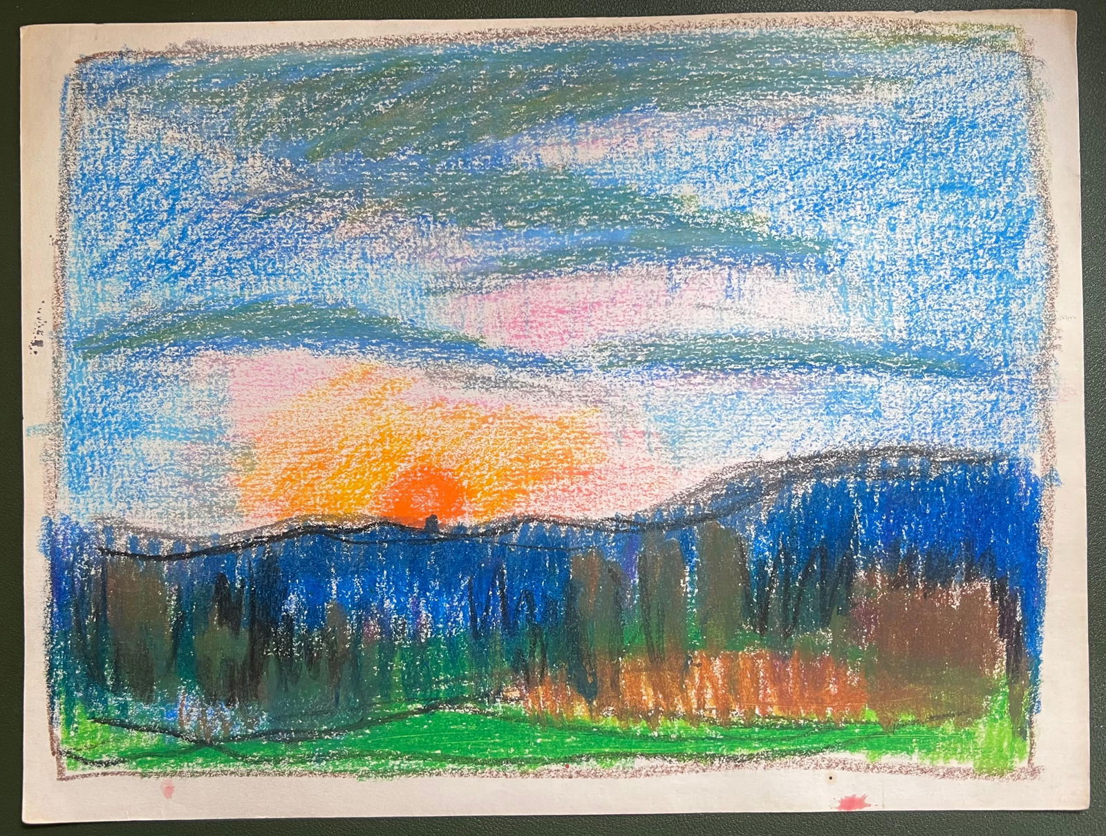 Akos Biro; 20th Century French Expressionist Sunrise Peering Through The Sky Over Meadows - 8