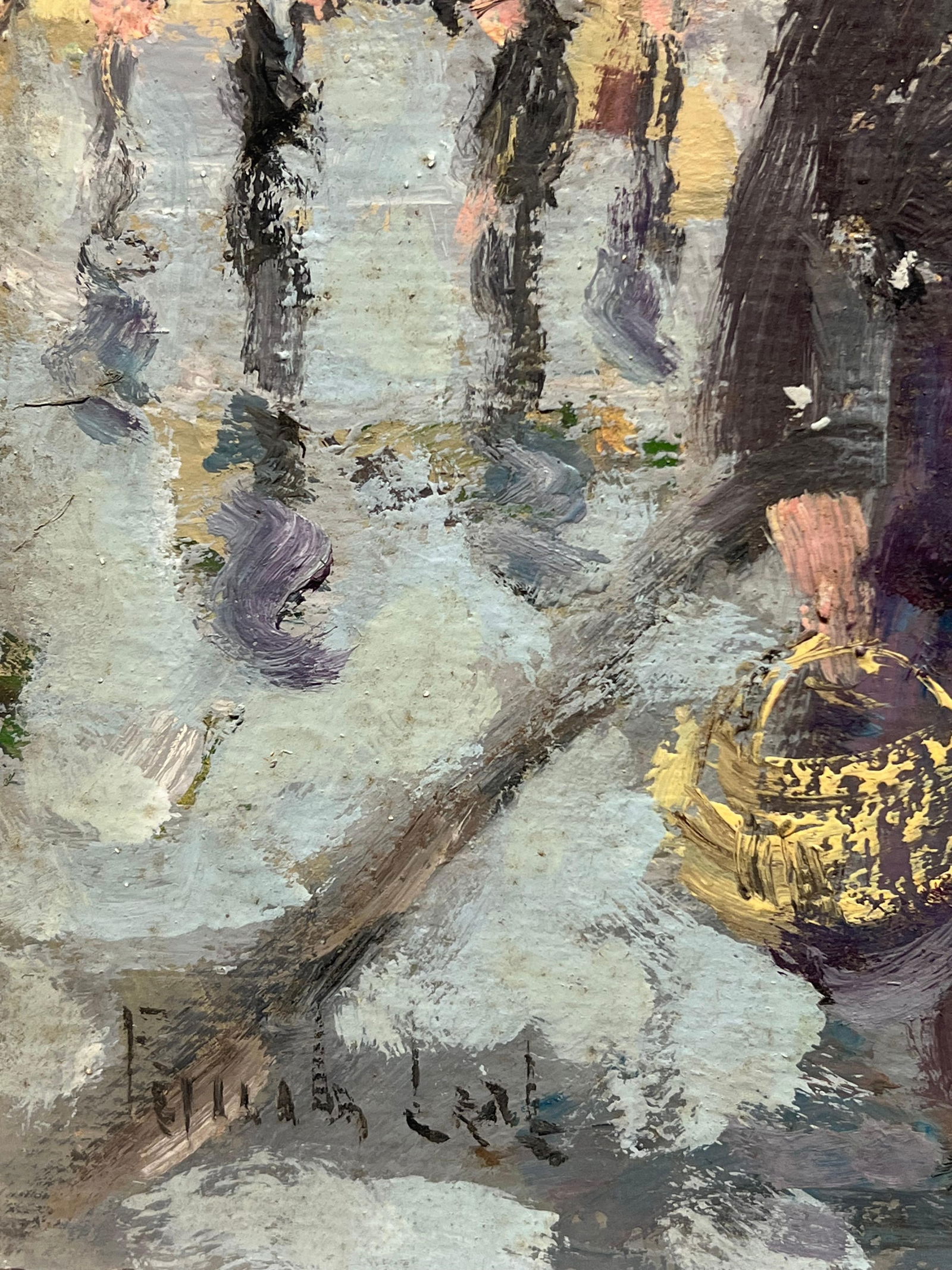 Fanch Lel; French Impressionist Village Path with Figures in Maid Clothing Oil Painting - 10