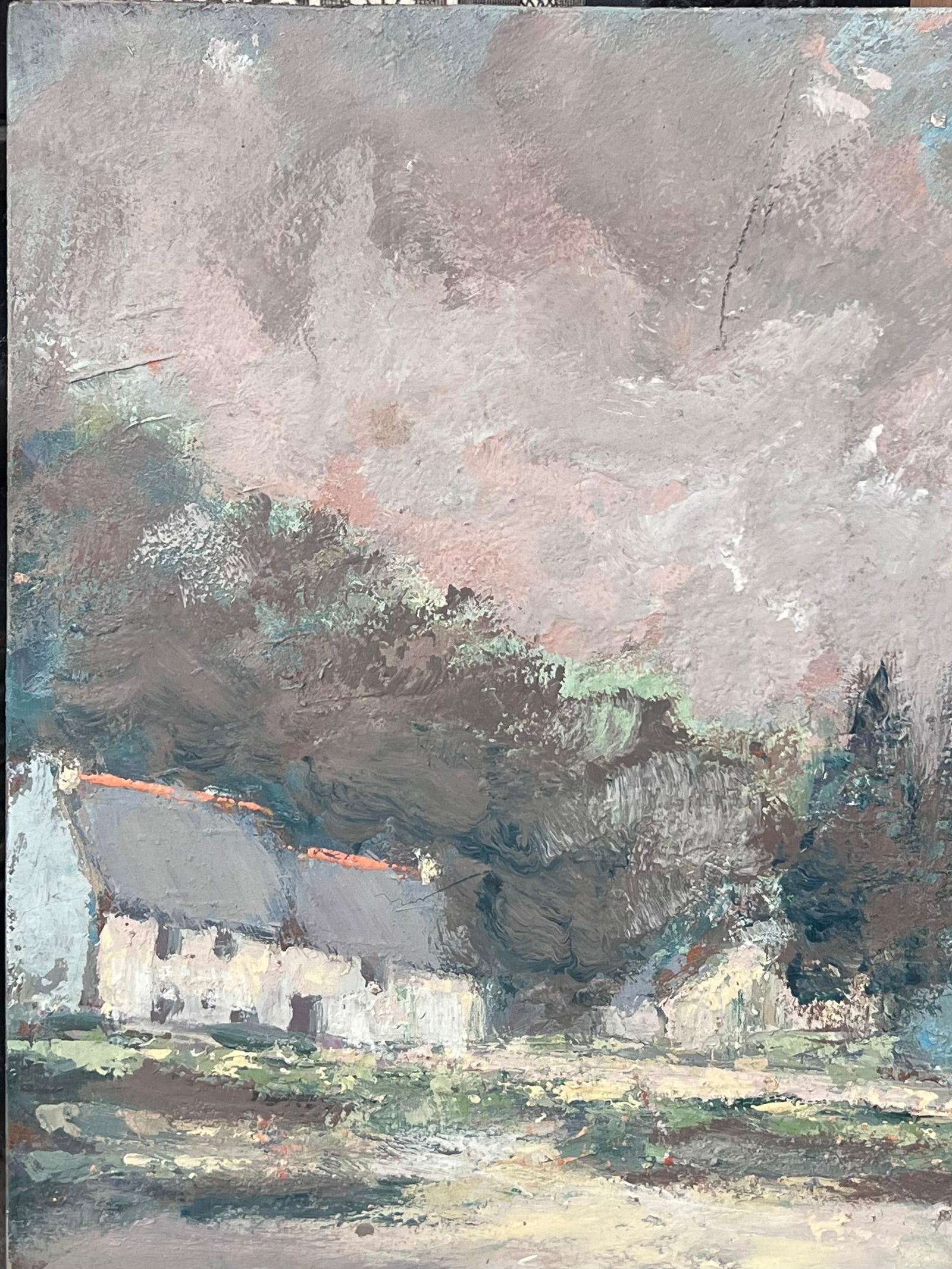 Fanch Lel; White Village House Along The Bay French Landscape Oil Painting - 8