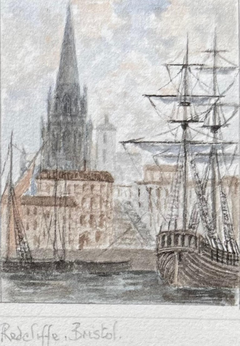 Jack Grunwell; Set of Four Miniature Watercolors of Redcliffe and Bristol Harbour - 10