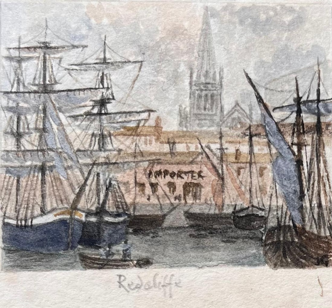 Jack Grunwell; Set of Four Miniature Watercolors of Redcliffe and Bristol Harbour - 9