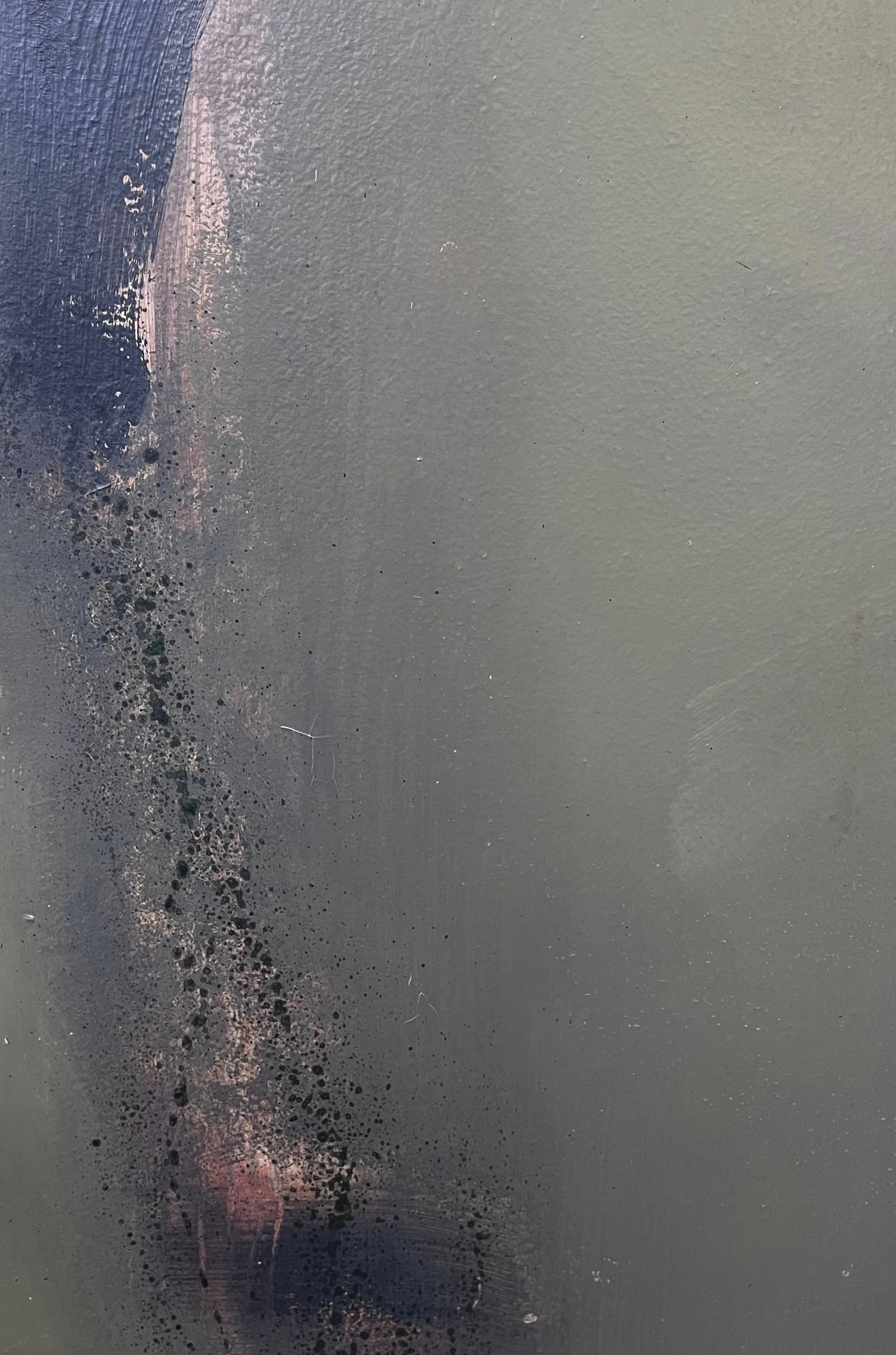 Jan Maï; Huge French Contemporary Expressionist Signed Painting Atmospheric Greys, 2002 - 8