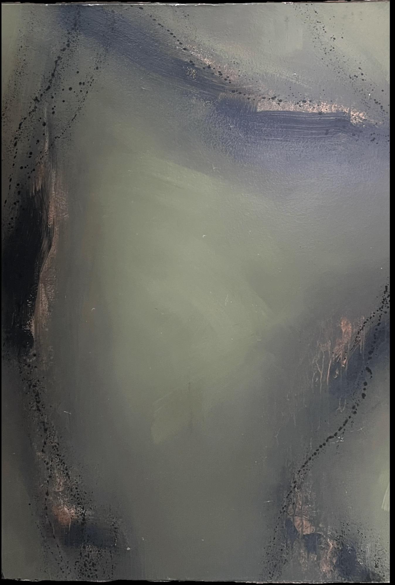 Jan Maï; Huge French Contemporary Expressionist Signed Painting Atmospheric Greys, 2002 - 13