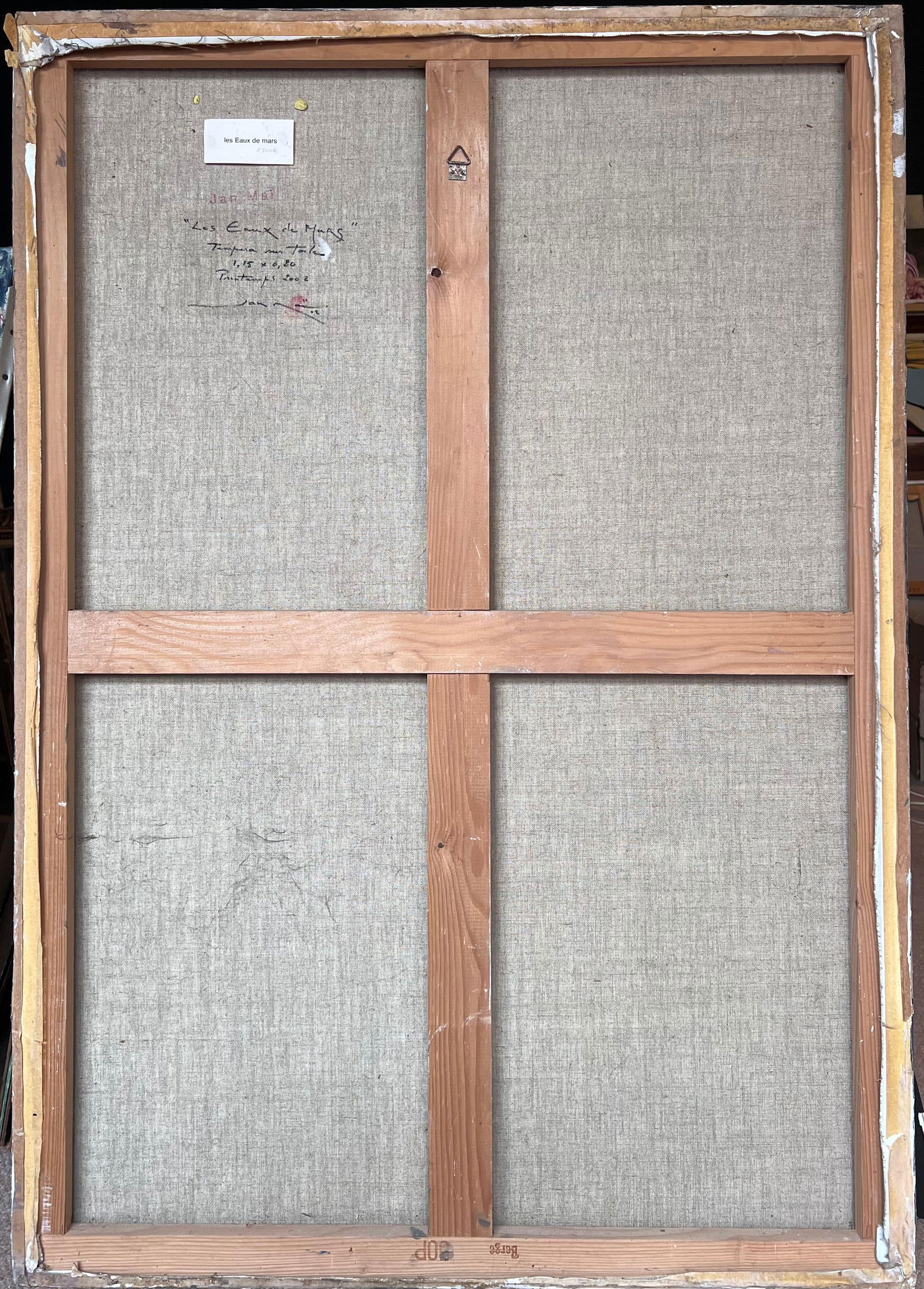 Jan Maï; Huge French Contemporary Expressionist Signed Painting Atmospheric Greys, 2002 - 4