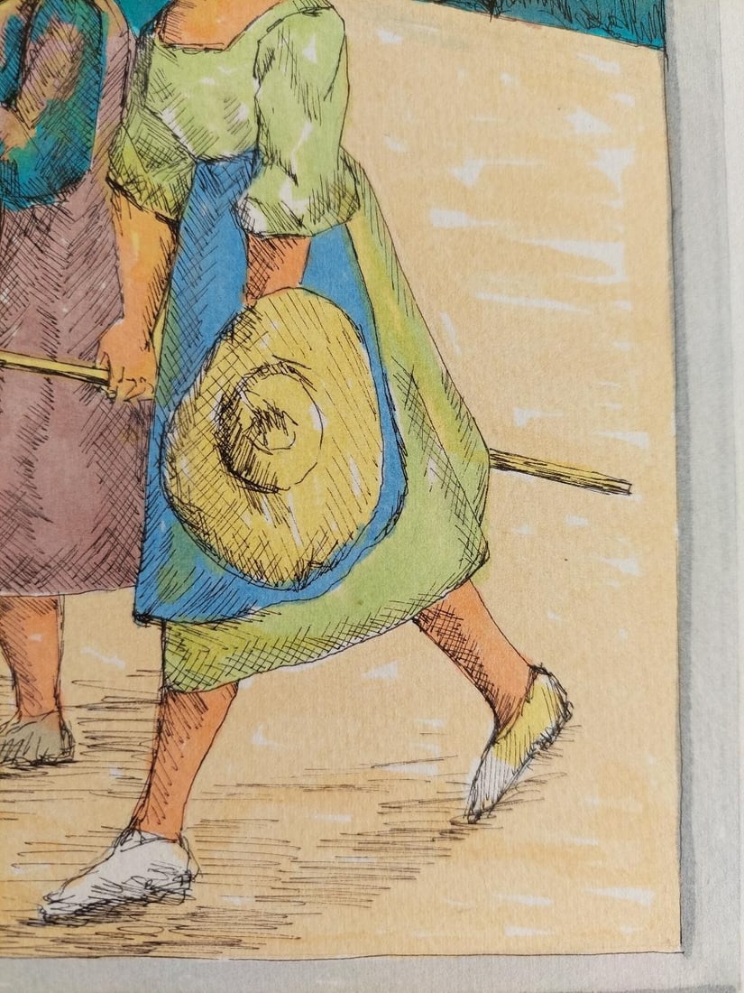 Bernard Labbe; 20th Century French Modernist Painting, Farmworkers, 20th Century - 15