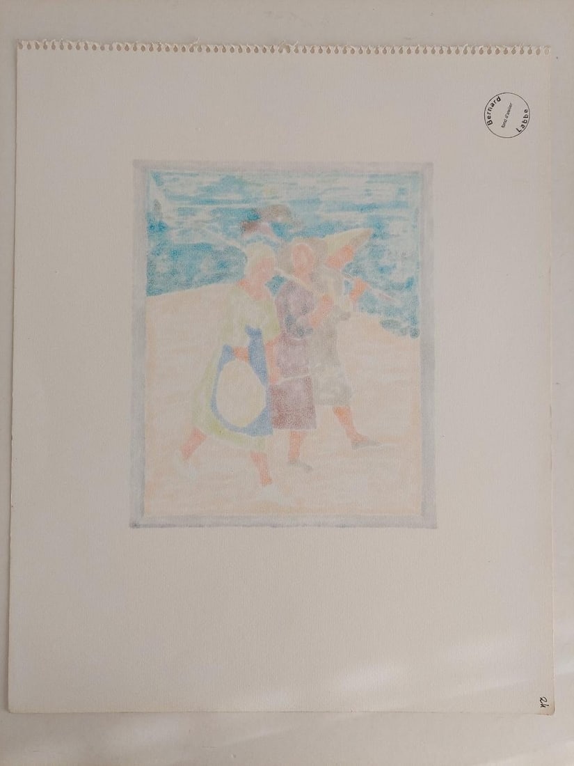 Bernard Labbe; 20th Century French Modernist Painting, Farmworkers, 20th Century - 5