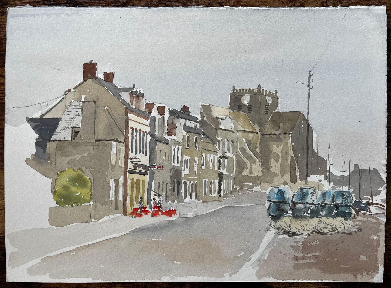 Anthony Herbert; Barfleur Normandy Harbour Scene With Fishing Nets 1988 Watercolour, 1988 - 5