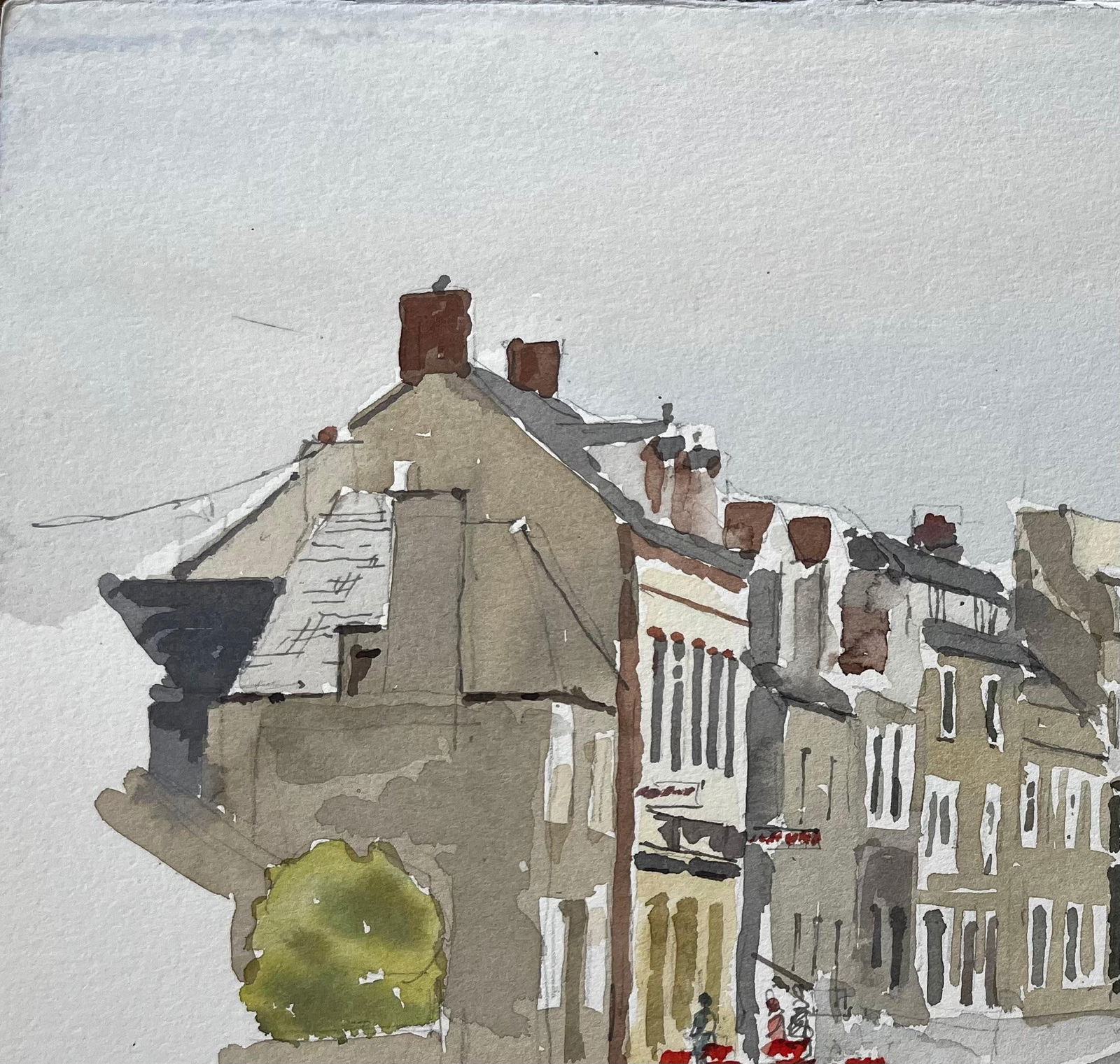 Anthony Herbert; Barfleur Normandy Harbour Scene With Fishing Nets 1988 Watercolour, 1988 - 6