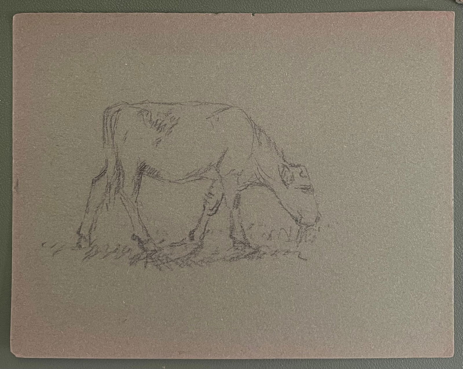 John Rabone Harvey; British Chalk Pencil Sketch of a Sheep Munching The Grass, 1966 - 3