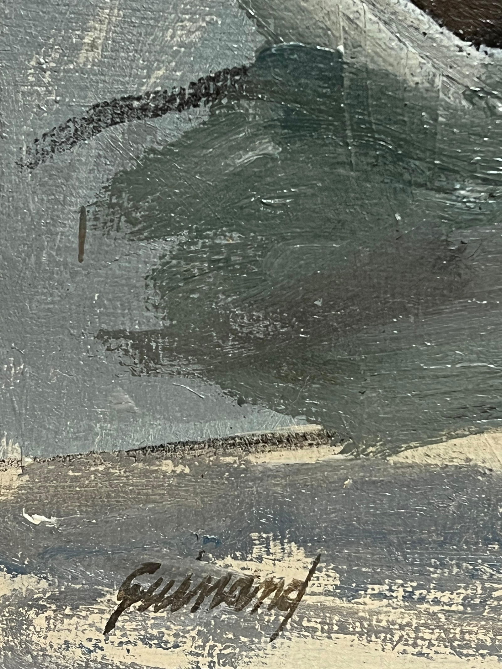 René GUINAND (1892-1983); Huge 1960's French Modernist Cubist Abstract Oil Painting Jagged - 13