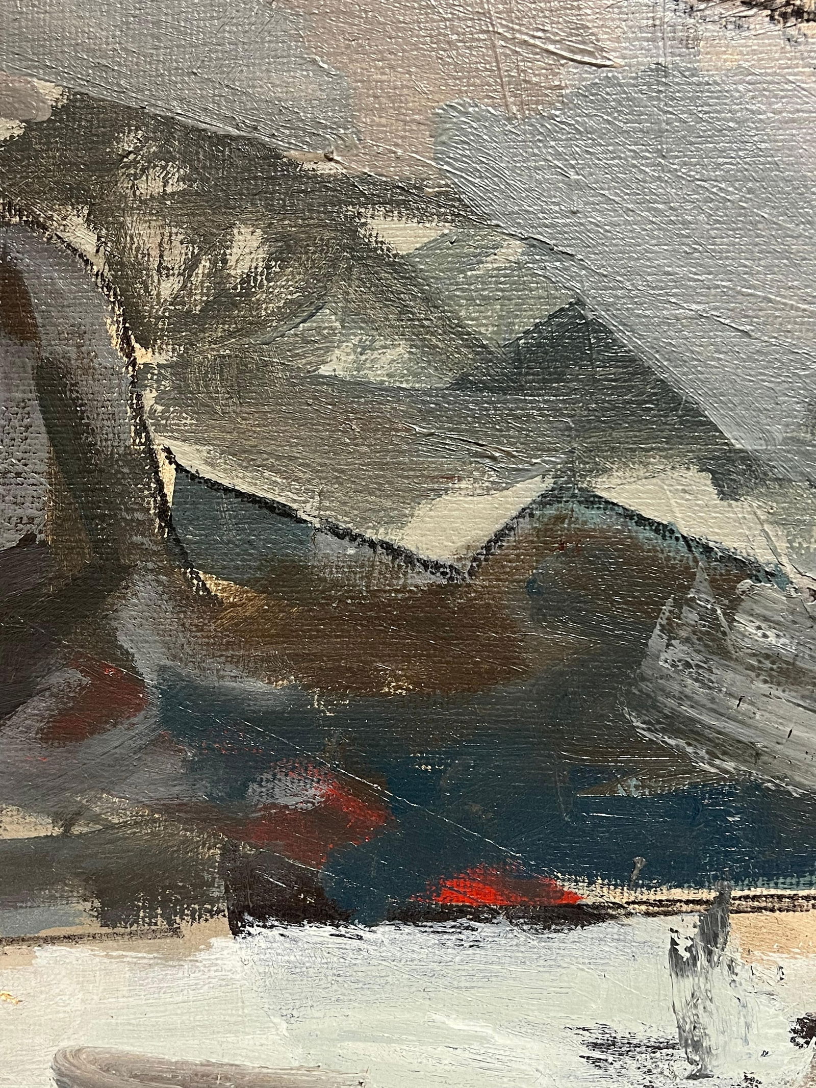 René GUINAND (1892-1983); Huge 1960's French Modernist Cubist Abstract Oil Painting Jagged - 14