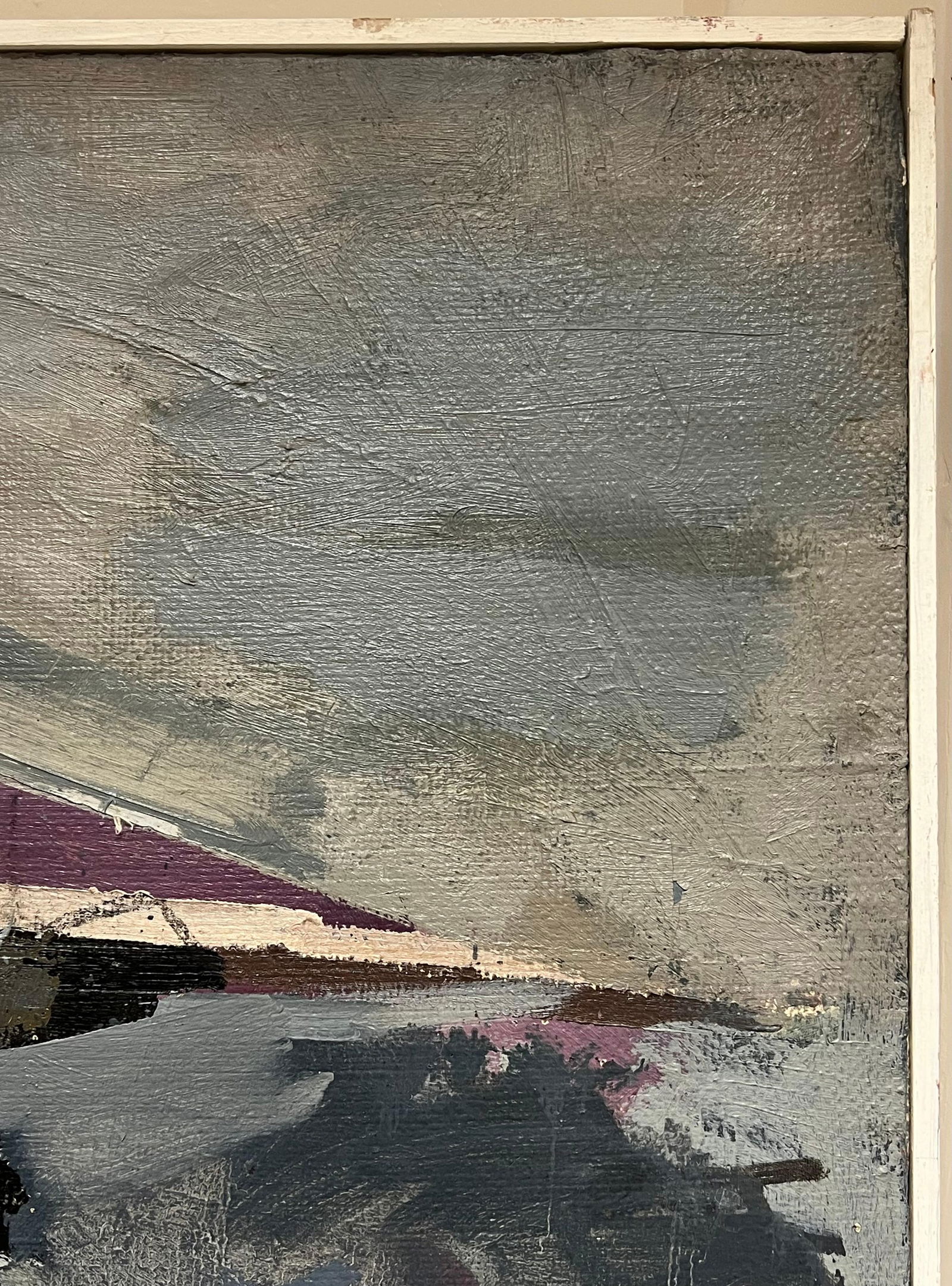 René GUINAND (1892-1983); Huge 1960's French Modernist Cubist Abstract Oil Painting Jagged - 2