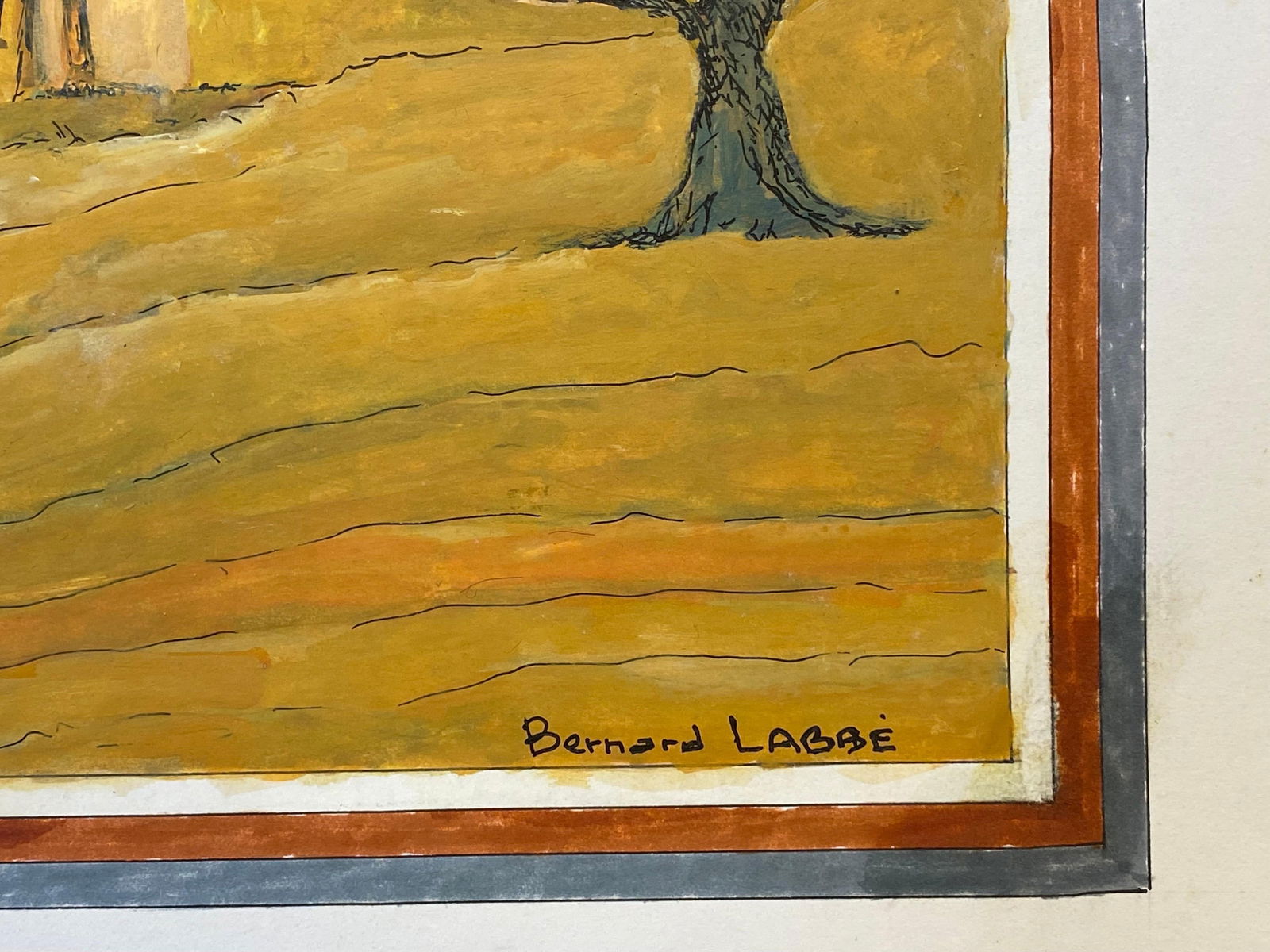 1950's Modernist Signed Painting, Tranquil View Of French Buildings, 1950s - 2