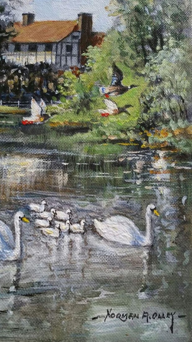 English School; Traditional English Painting By the River Mole, East Molesey, Surrey England, 20th - 10