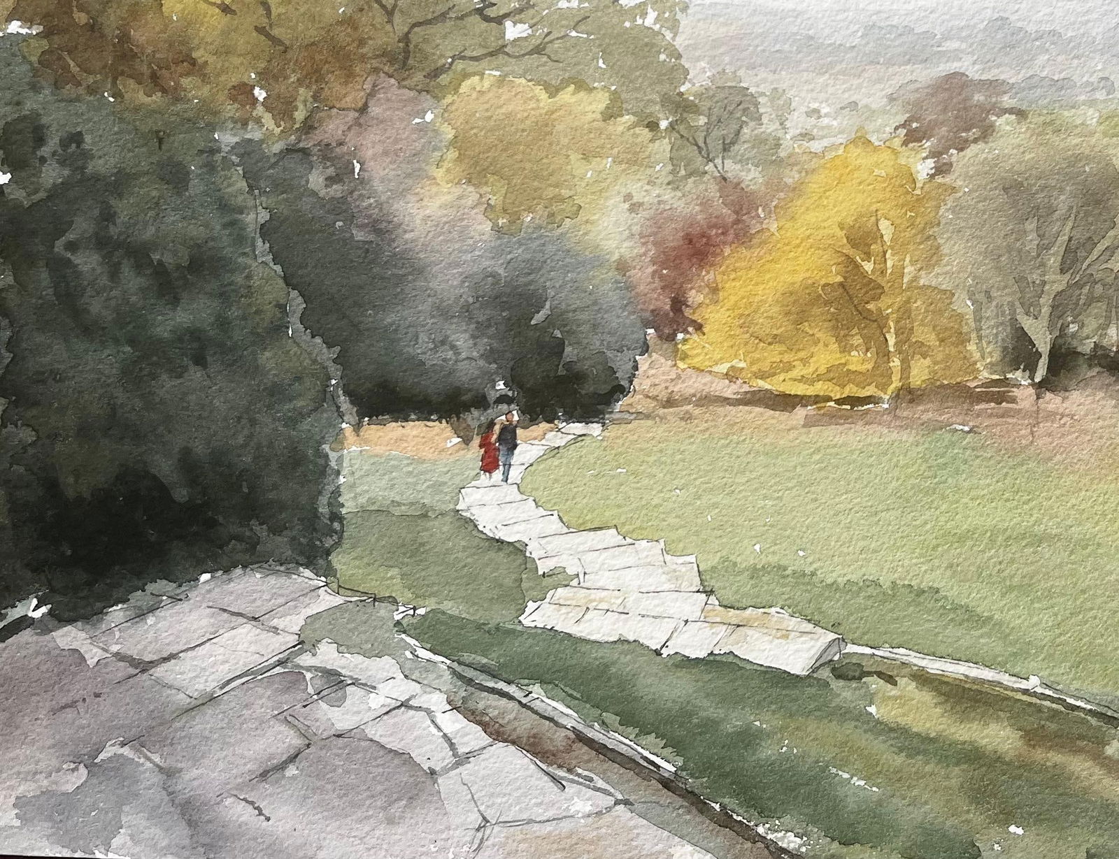 Anthony Herbert; Richmond Park landscape Painting View from Pembroke Lodge Autumn Trees - 8