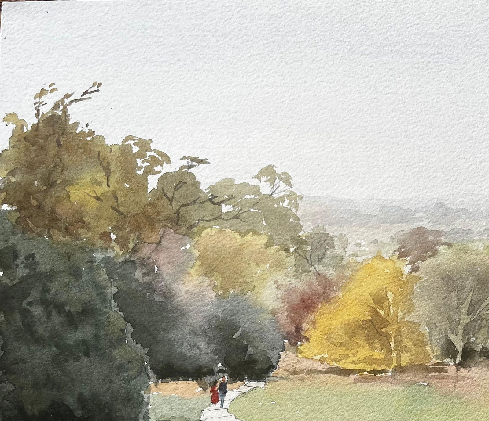 Anthony Herbert; Richmond Park landscape Painting View from Pembroke Lodge Autumn Trees - 9
