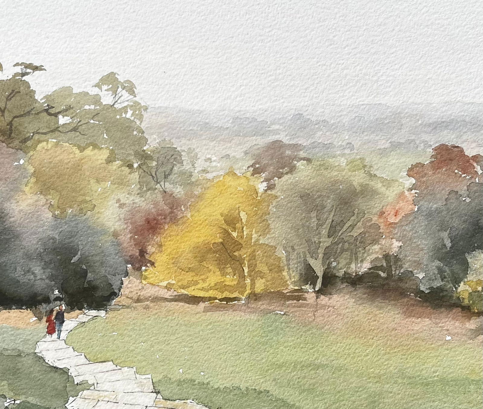 Anthony Herbert; Richmond Park landscape Painting View from Pembroke Lodge Autumn Trees - 2