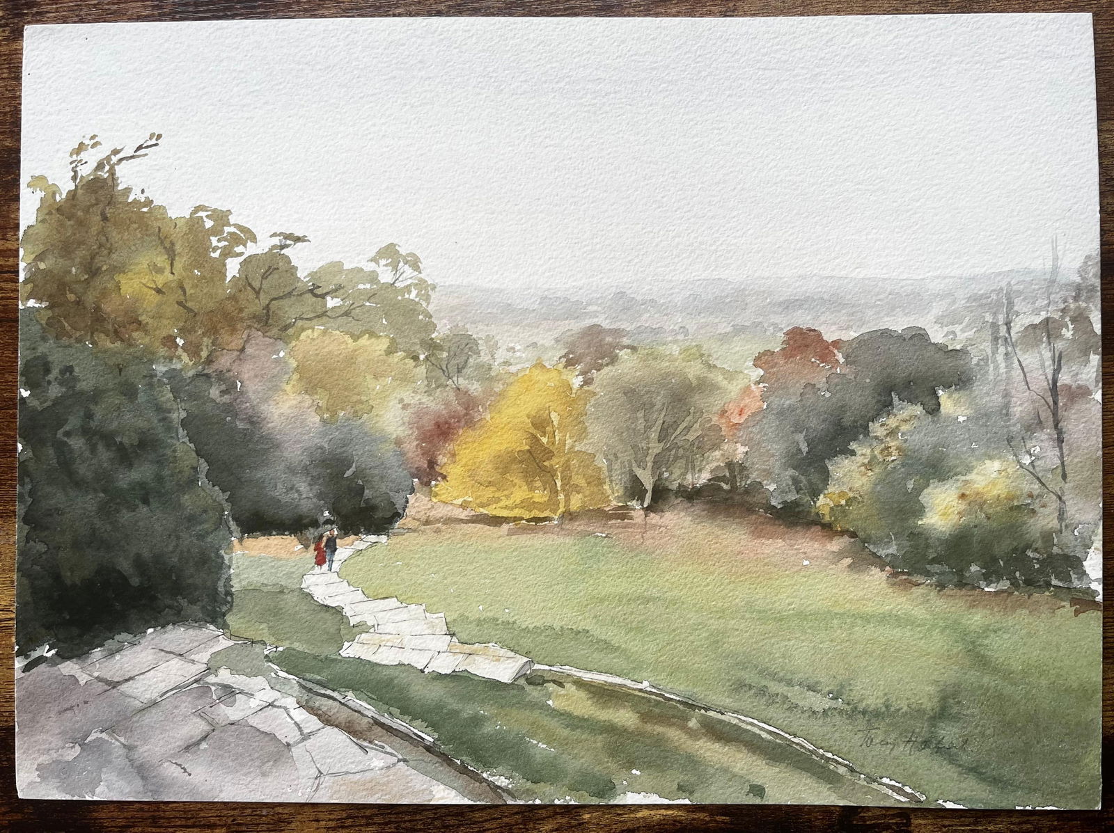 Anthony Herbert; Richmond Park landscape Painting View from Pembroke Lodge Autumn Trees - 5