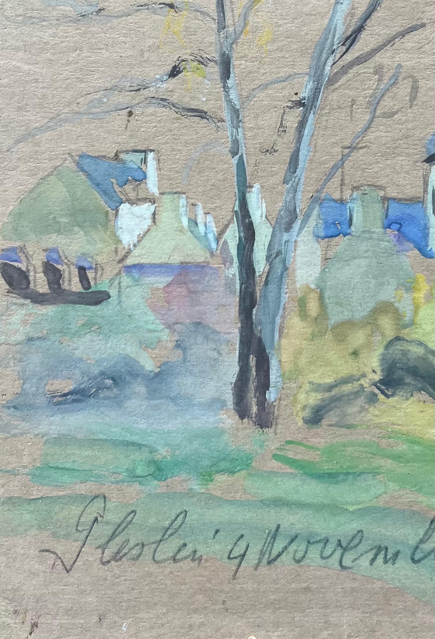 Fanch Lel; French Watercolour of Village Church in Plelan le Grand, 1996 - 4