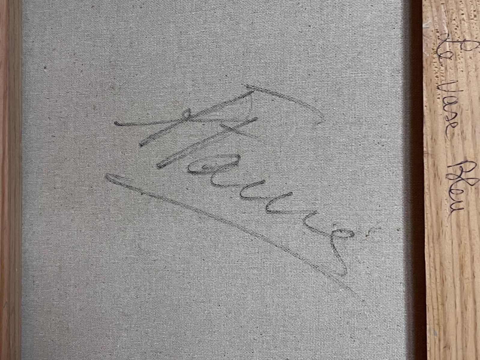 Annie Faure; Bouquet of Red Roses in Blue Vase 20th Century French Oil Painting - 9