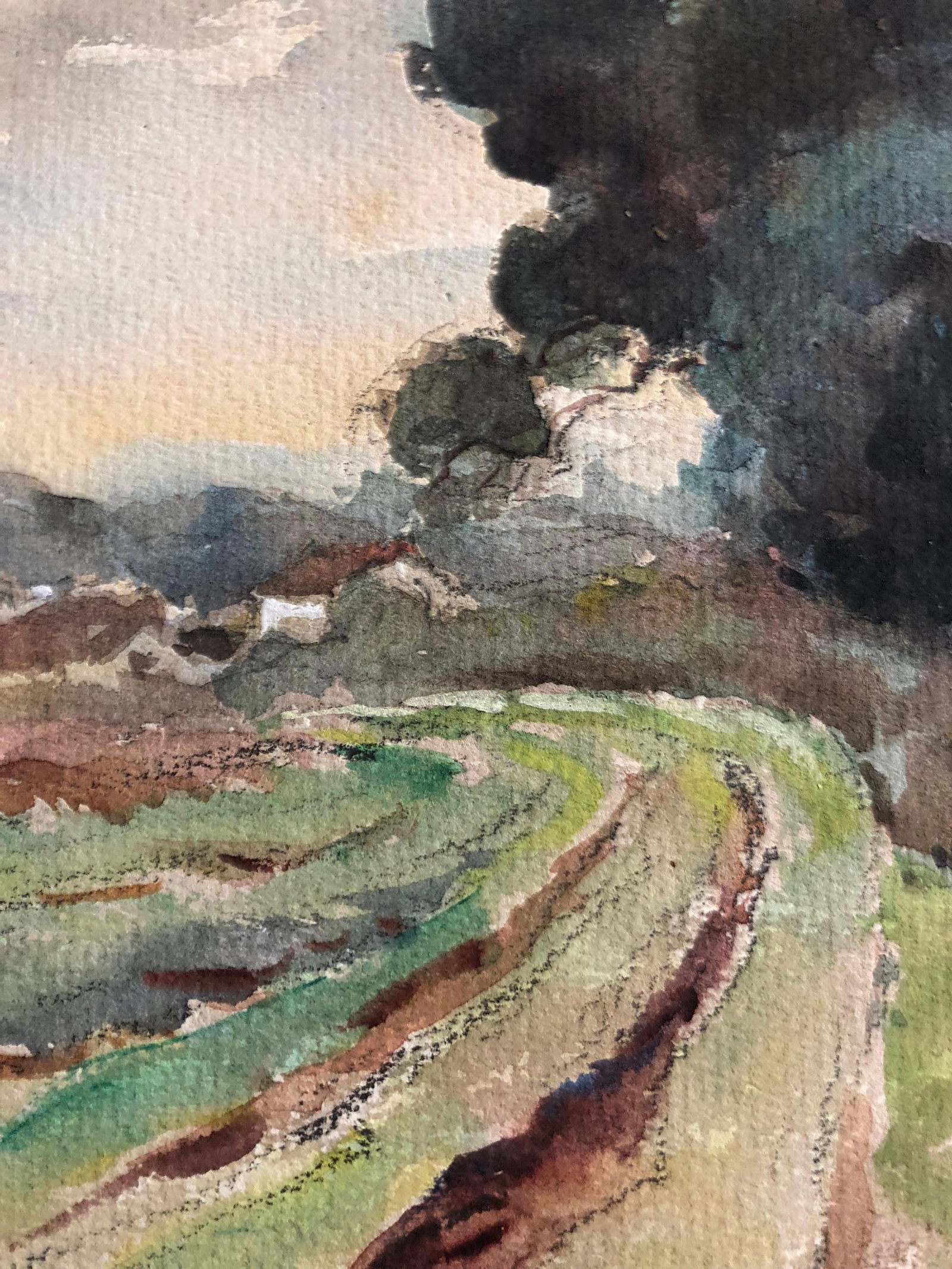 Farm Fields, French Impressionist painting, Mid-20th Century - 3