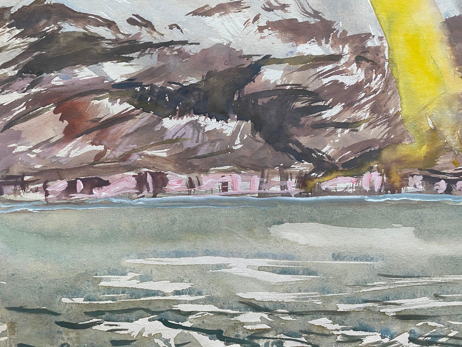 Mid 20th C. Irish Artist Watercolor Painting of Coastal Landscape with Rainbow, circa 1950s - 8