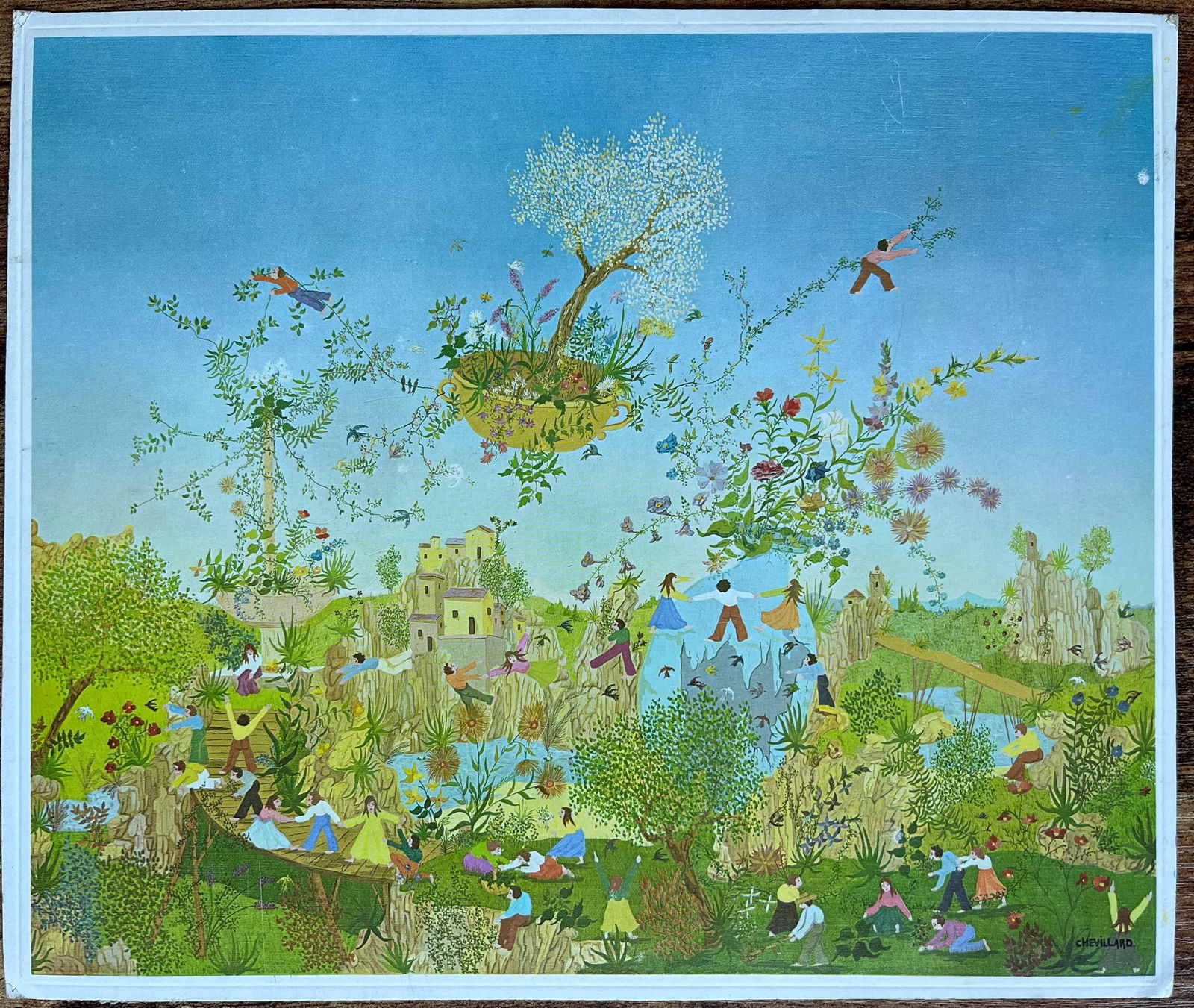 F.T Roussel; French Impressionist Oil Painting of Village Church and Vineyards - 13