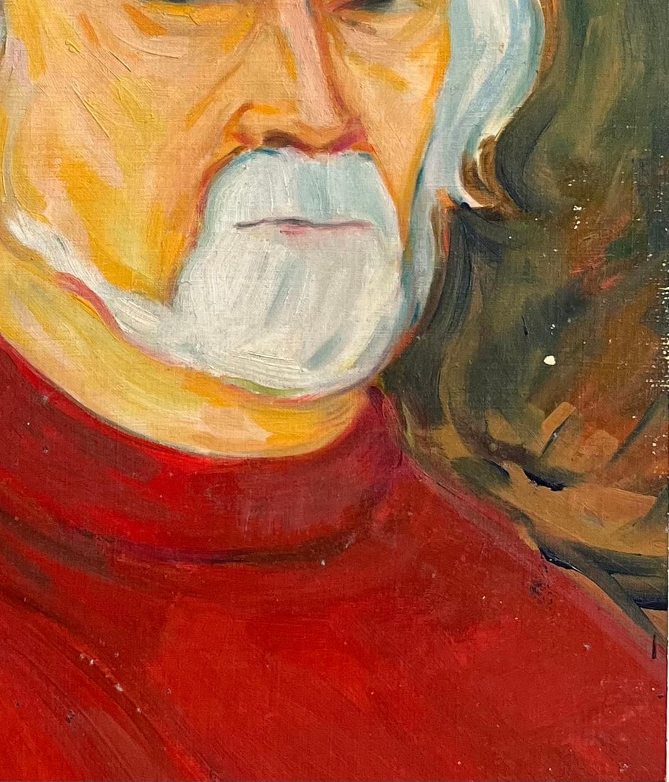Roland Pichard; Portrait of a Gentleman in Red - Expressive Contemporary Oil Painting - 8