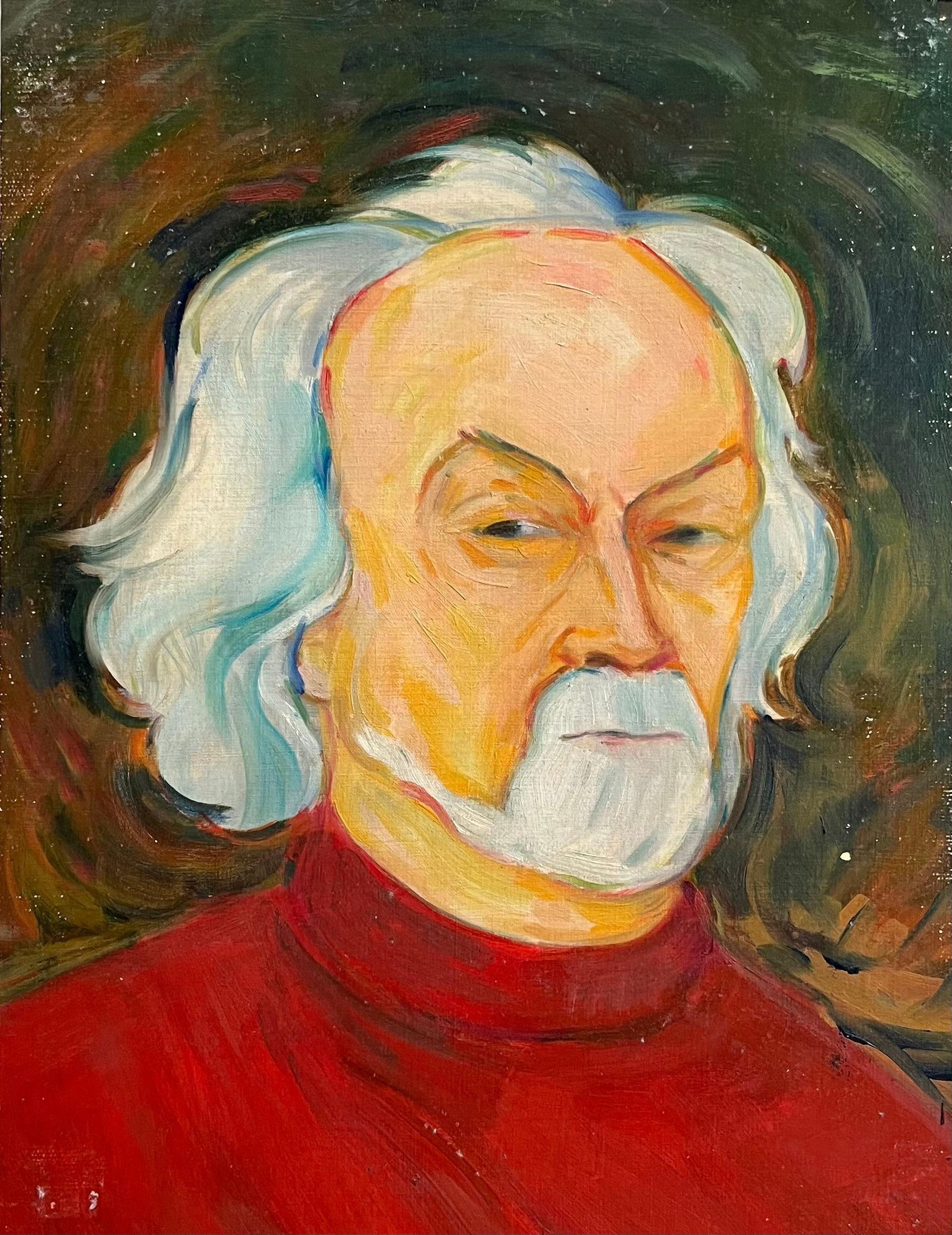 Roland Pichard; Portrait of a Gentleman in Red - Expressive Contemporary Oil Painting - 4