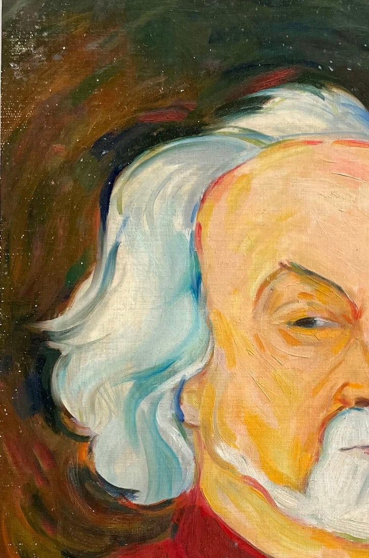 Roland Pichard; Portrait of a Gentleman in Red - Expressive Contemporary Oil Painting - 6