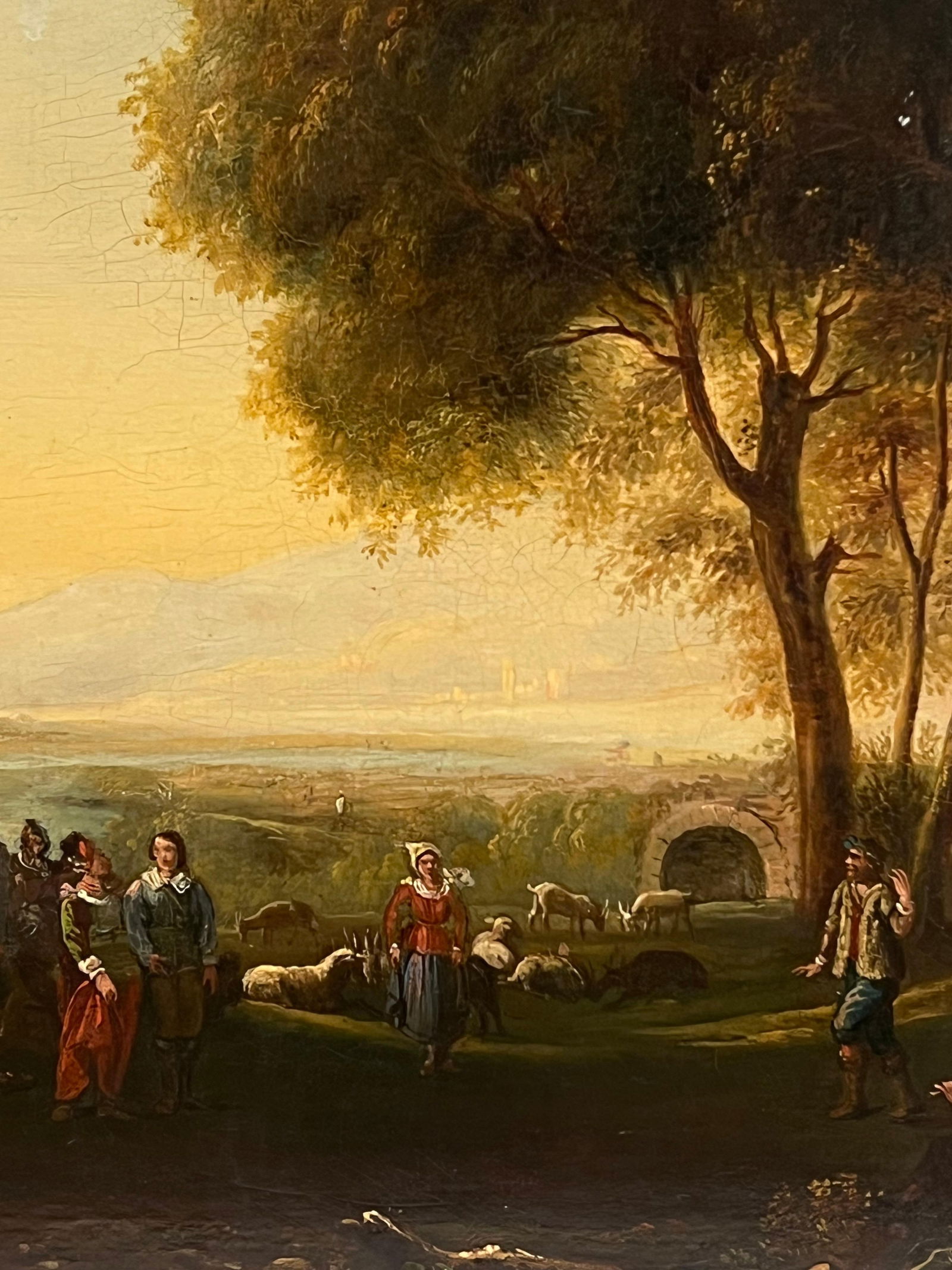 Dutch Old Master; Fine 17th Century Dutch Golden Age Old Master Oil Figures in Classical Landscape - 5