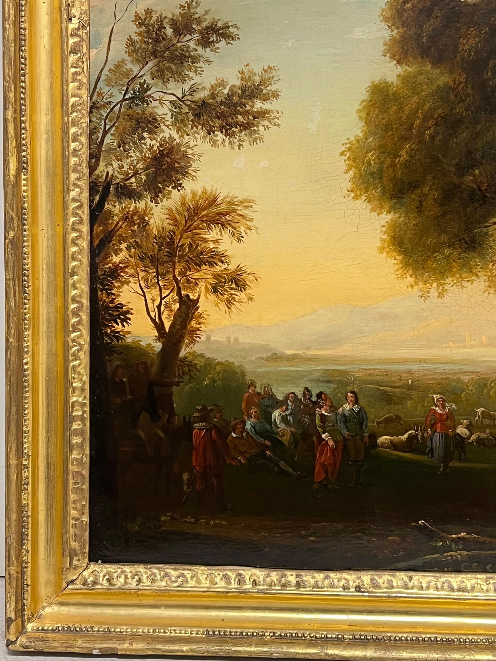 Dutch Old Master; Fine 17th Century Dutch Golden Age Old Master Oil Figures in Classical Landscape - 6