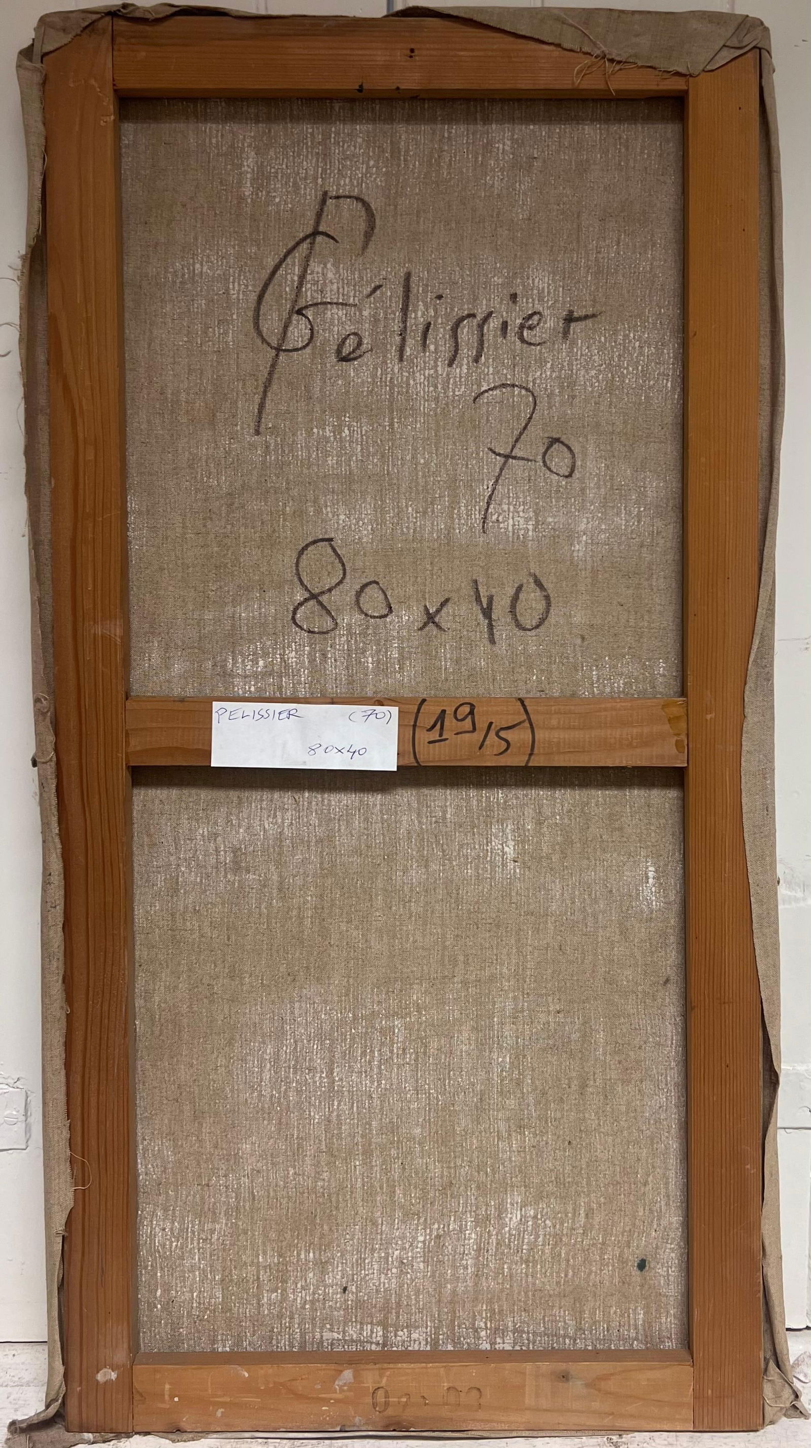 Gilbert Pelissier; Deep Green and Red Dark Abstract French 20th Century Painting, 1986 - 11