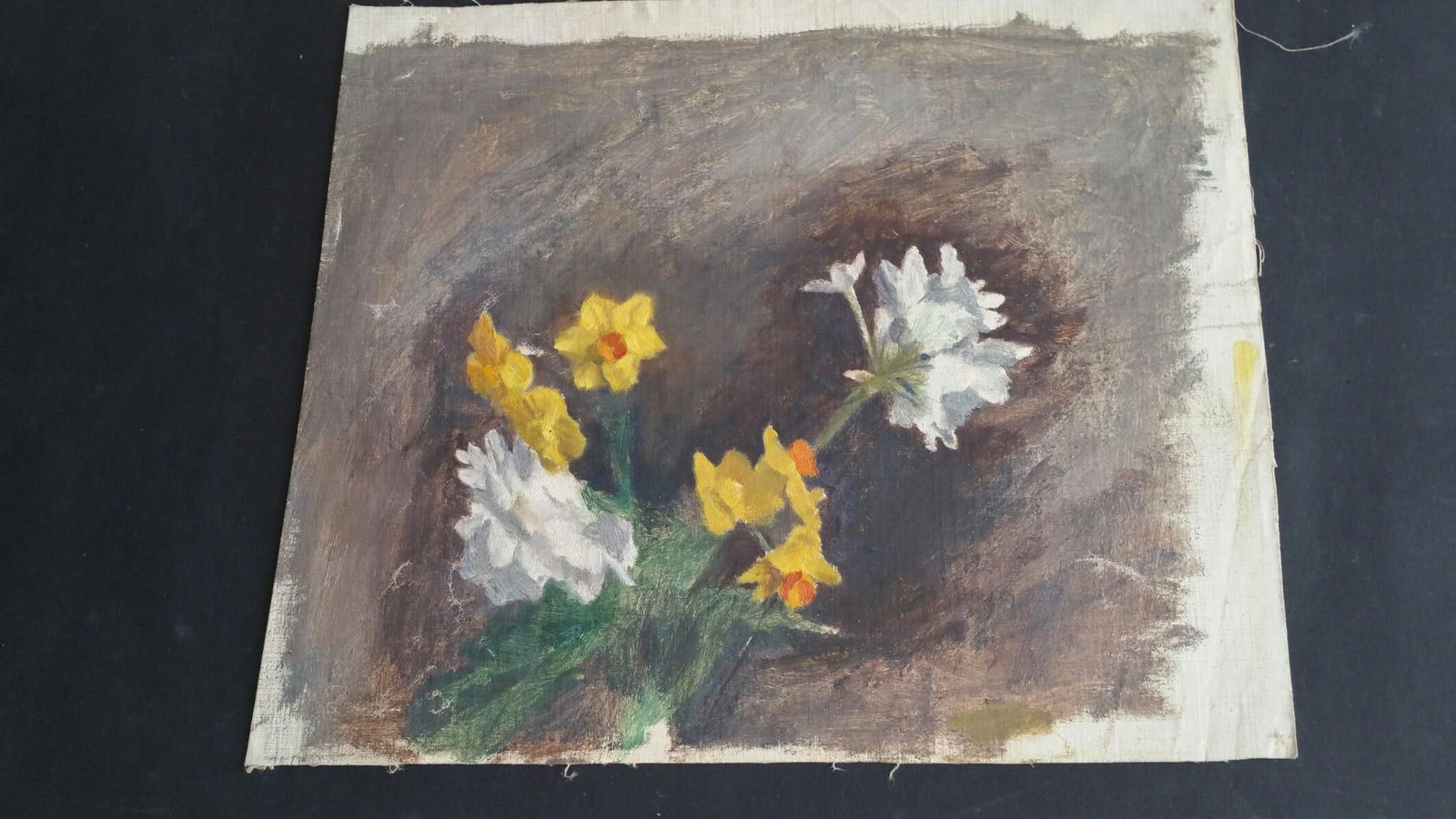 English Vintage Oil Painting on Canvas, Spring Flowers, circa 1880-1905 - 11