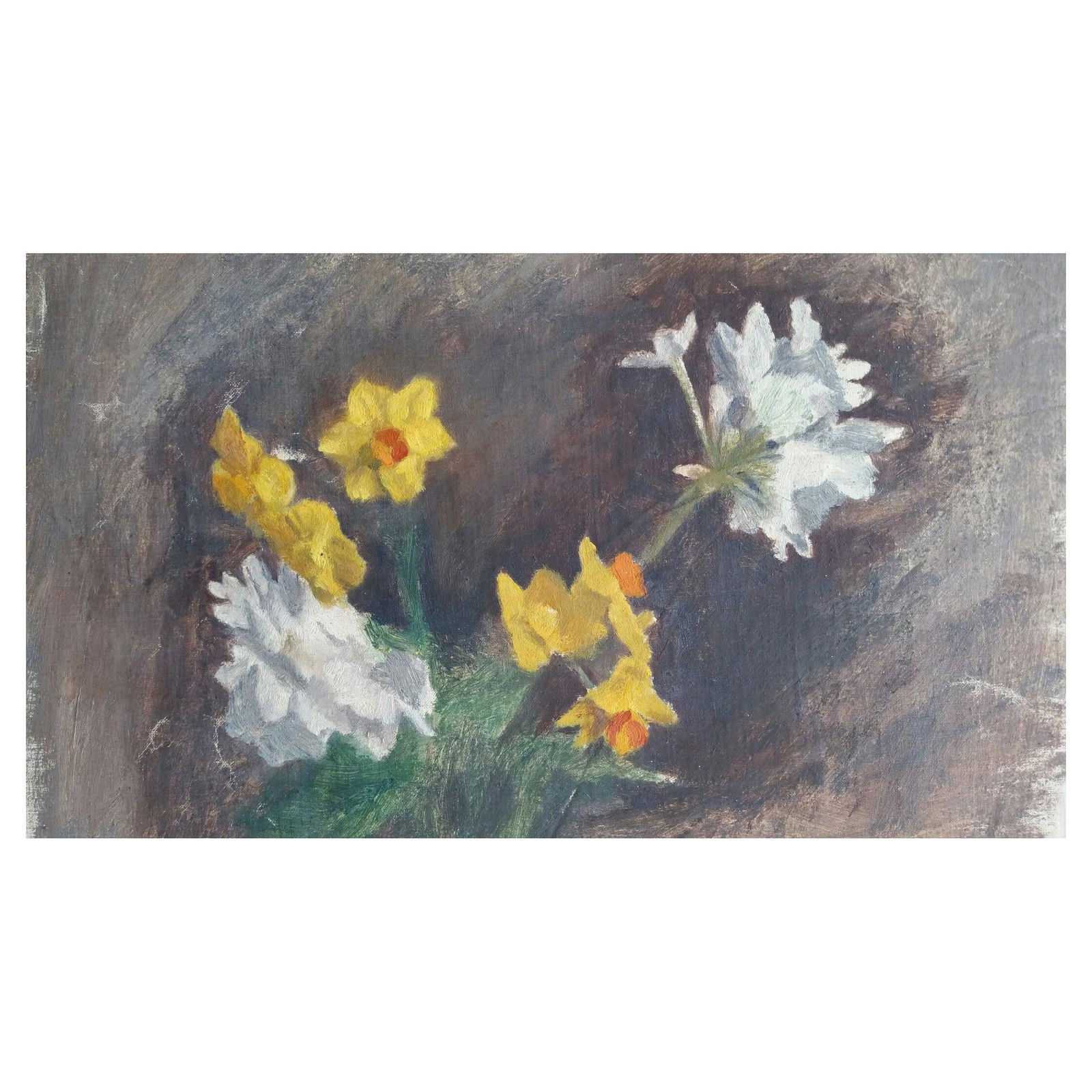 English Vintage Oil Painting on Canvas, Spring Flowers, circa 1880-1905 (1 of 12)