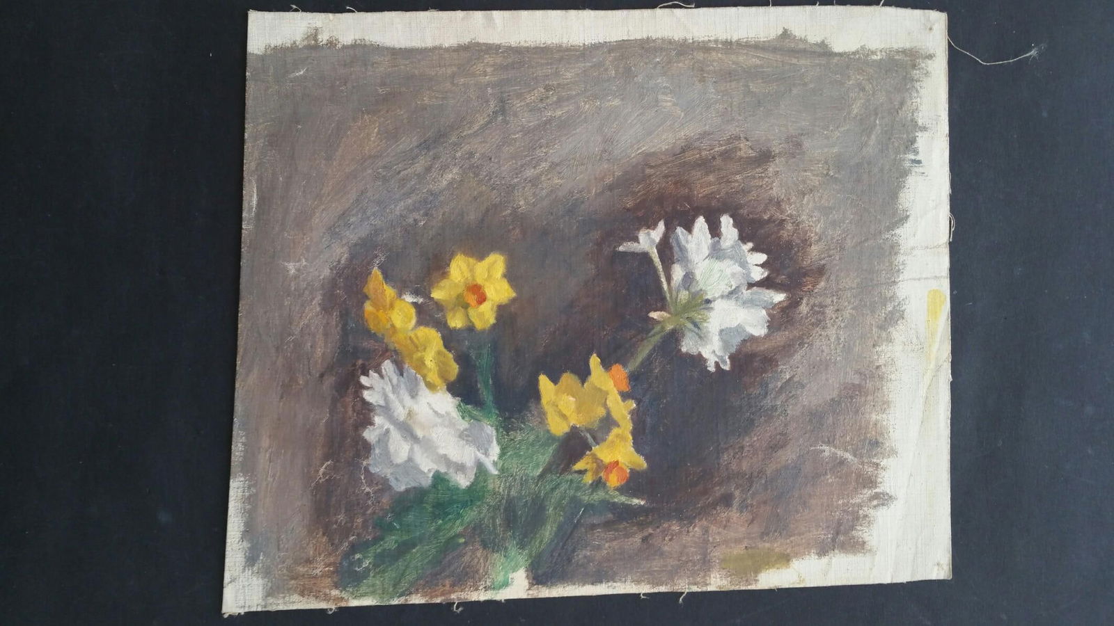English Vintage Oil Painting on Canvas, Spring Flowers, circa 1880-1905 - 5