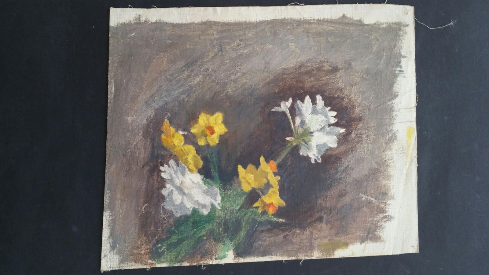 English Vintage Oil Painting on Canvas, Spring Flowers, circa 1880-1905 - 6