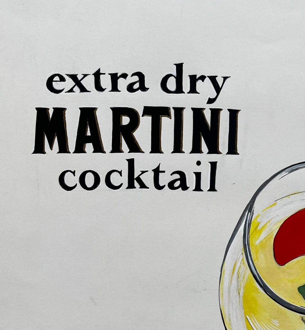 Guy Nicod; Du Soleil Dans Un Verre Martini Advertising Design French Modernist Gouache - 7