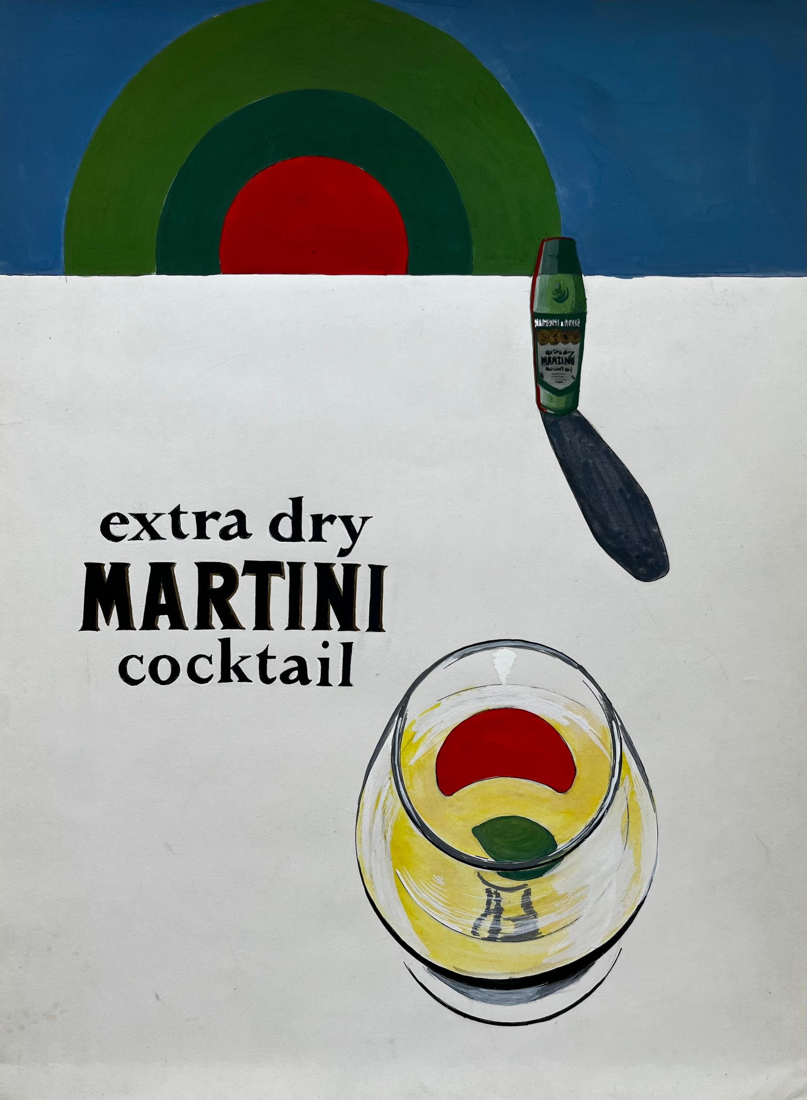 Guy Nicod; Du Soleil Dans Un Verre Martini Advertising Design French Modernist Gouache - 4