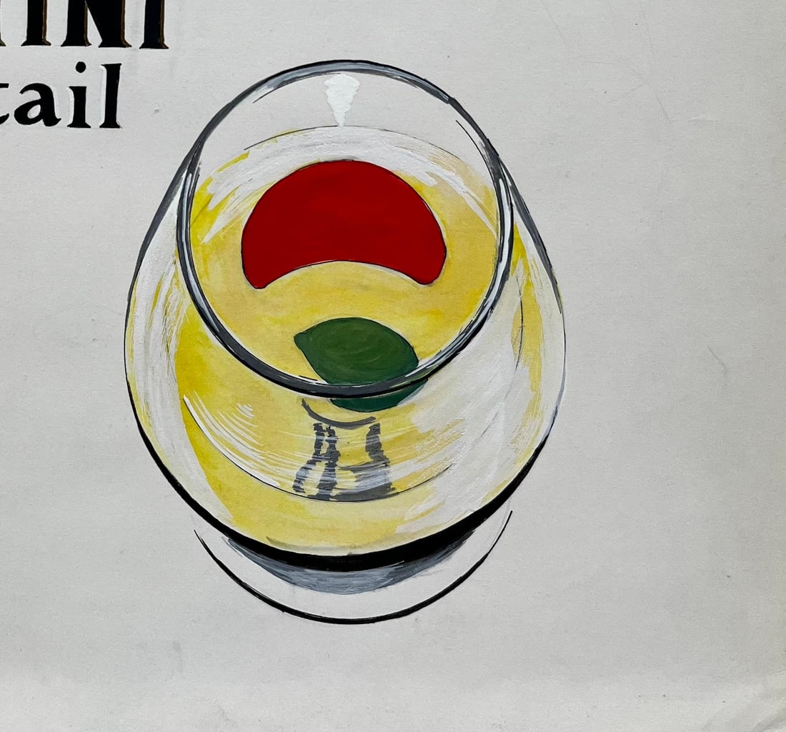 Guy Nicod; Du Soleil Dans Un Verre Martini Advertising Design French Modernist Gouache - 6