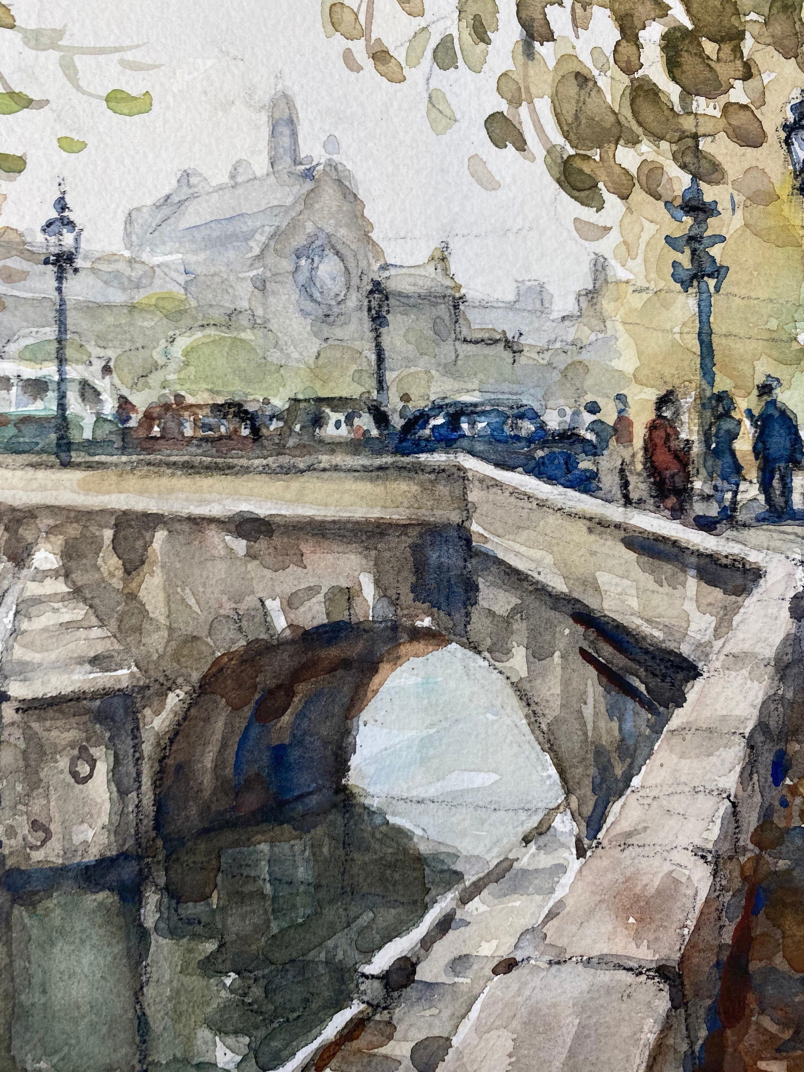 Ecole de Paris, Mid-20th Century, Parisian Scene River Seine Pont, 1940s - 12