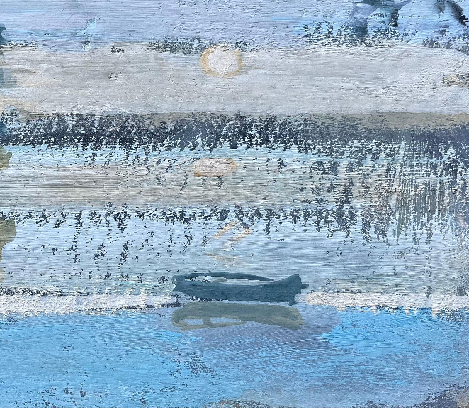 Fanch Lel; French Impressionist Piece of Reflections Over Still Lake with Boat and Trees - 11