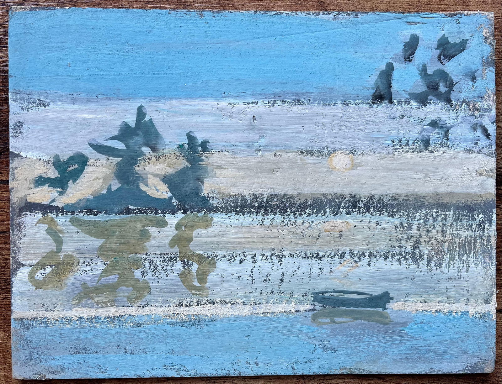 Fanch Lel; French Impressionist Piece of Reflections Over Still Lake with Boat and Trees - 8