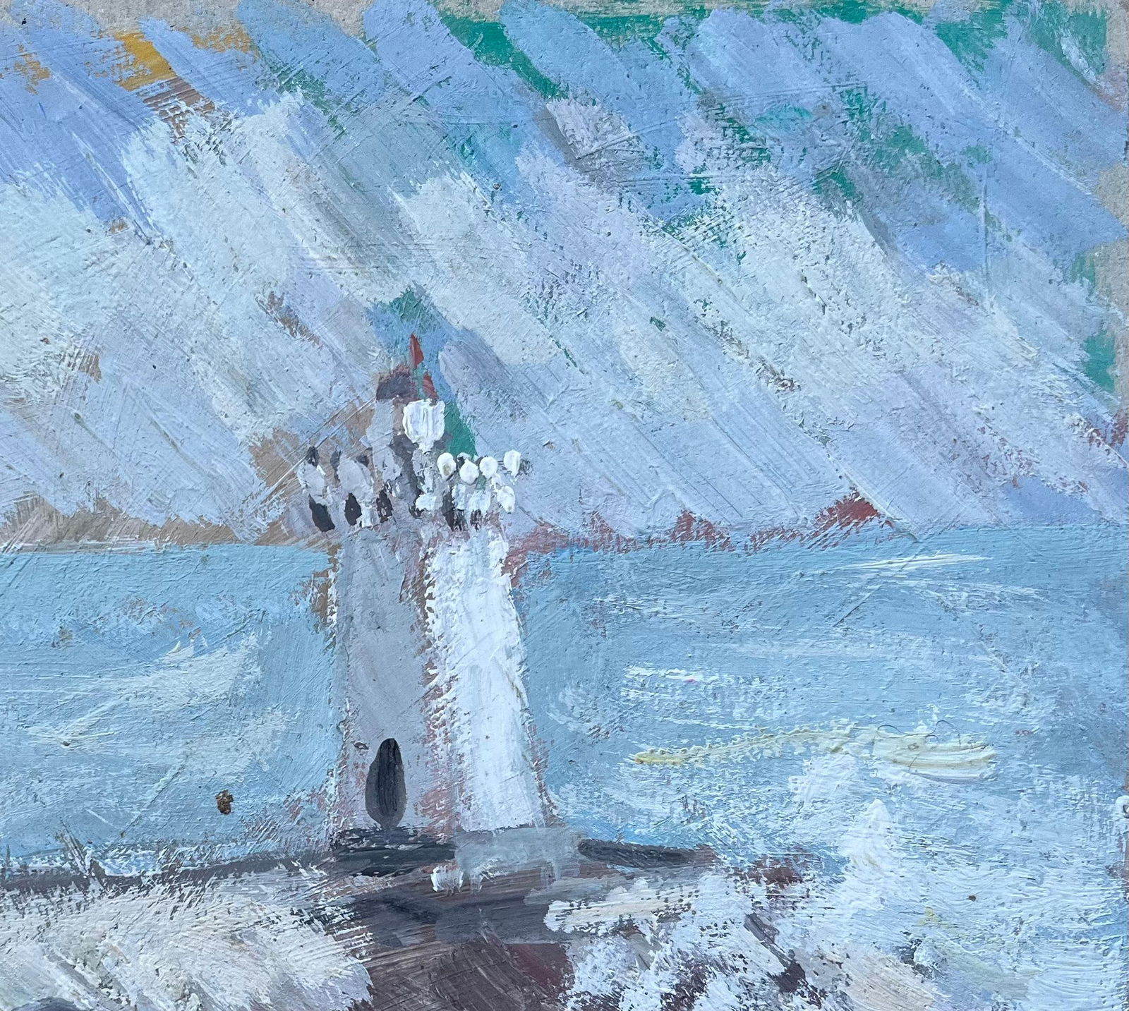 Fanch Lel; French Impressionist Oil Painting of Lighthouse and Stormy Coastline - 2