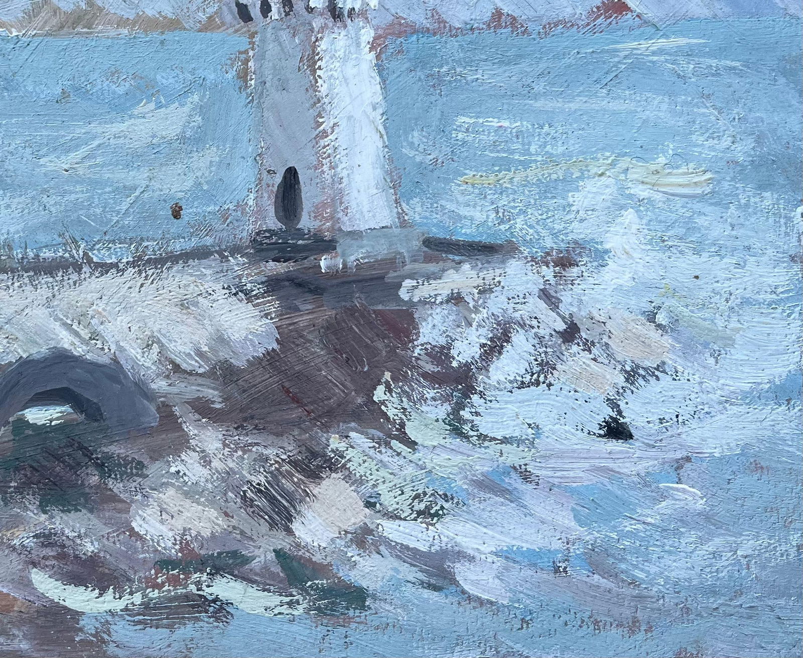 Fanch Lel; French Impressionist Oil Painting of Lighthouse and Stormy Coastline - 4