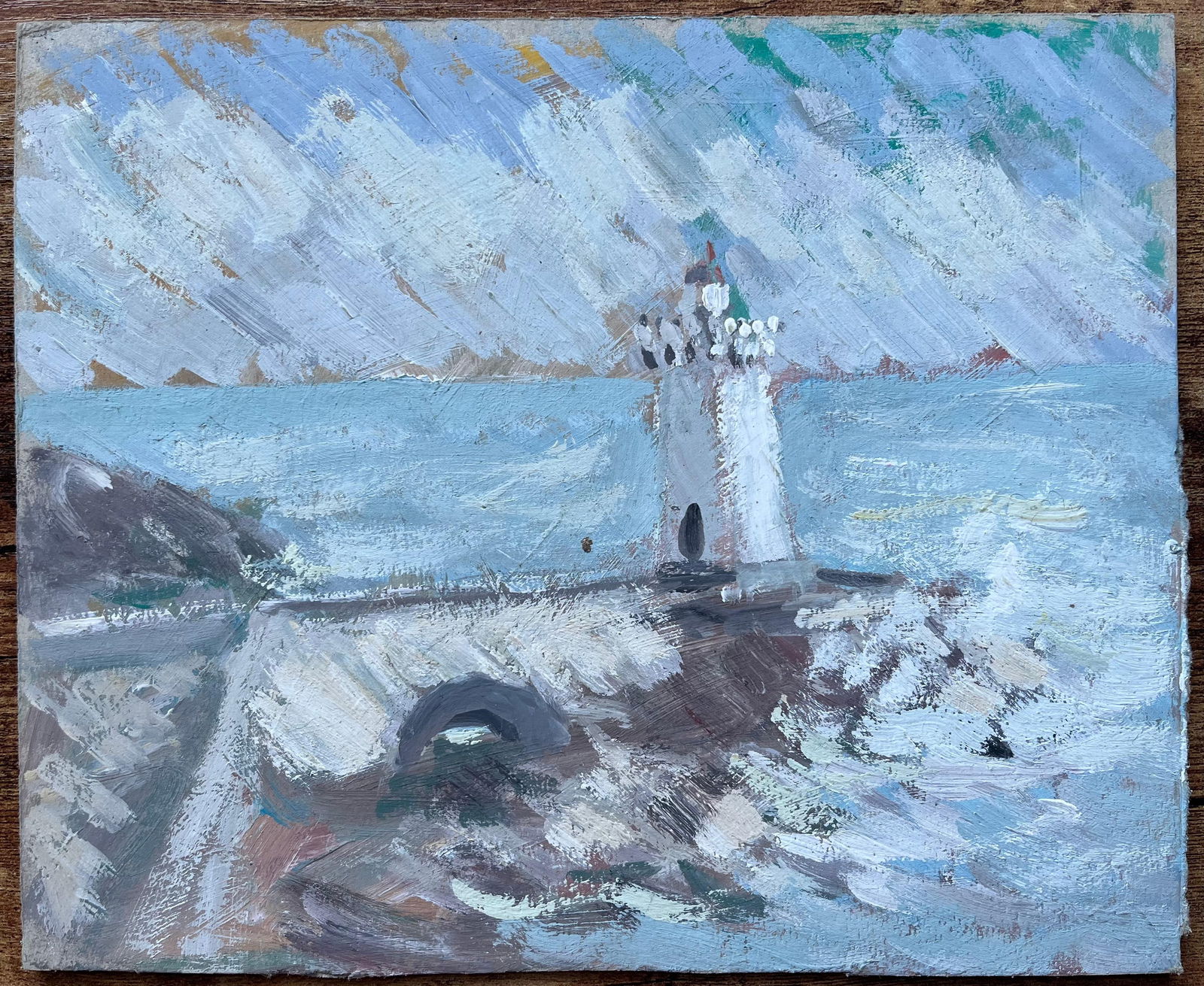 Fanch Lel; French Impressionist Oil Painting of Lighthouse and Stormy Coastline - 8